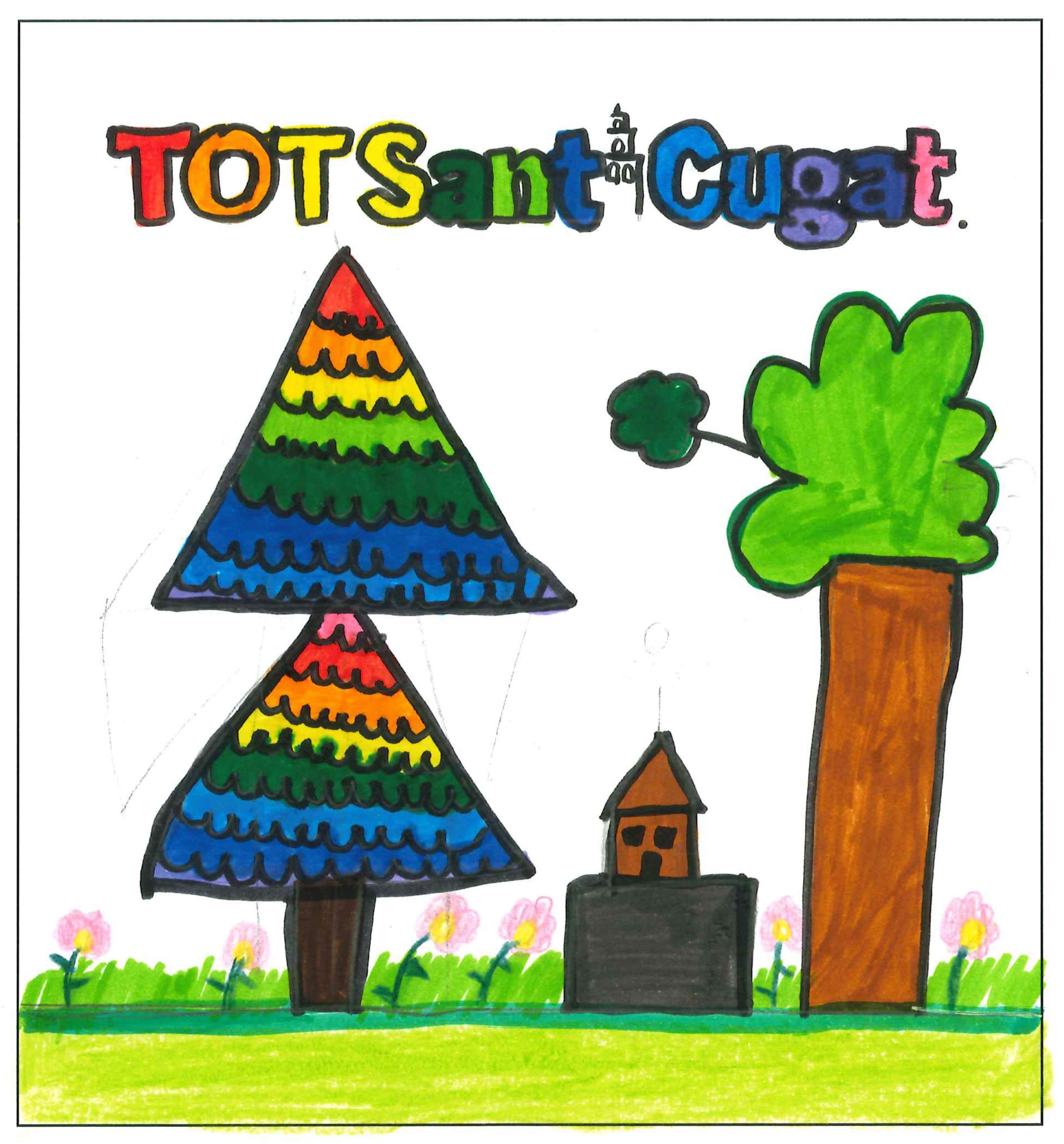 Postal de l'Escola Pi d'en Xandri del concurs del TOT Sant Cugat 