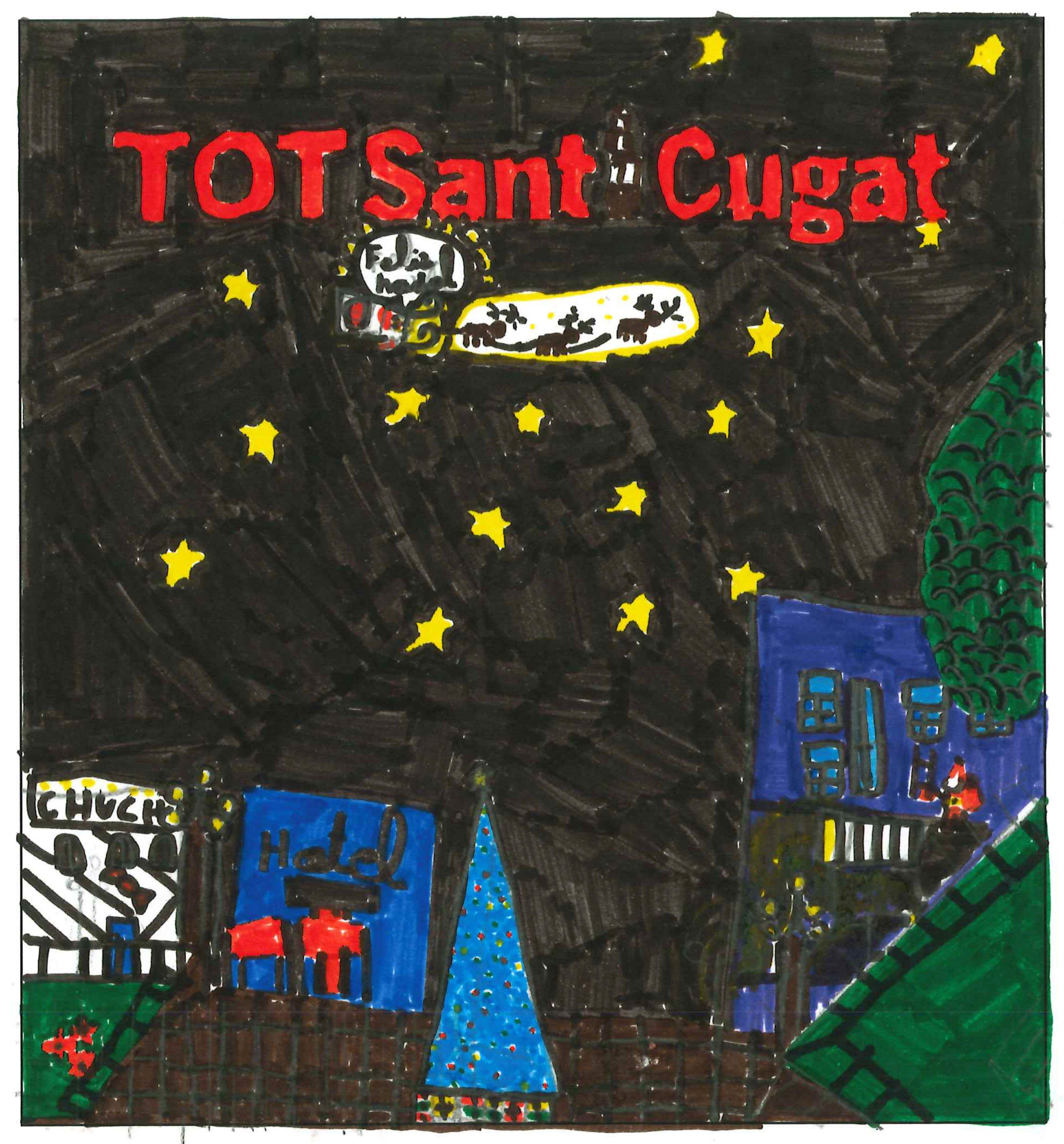 Postal de l'Escola Pi d'en Xandri del concurs del TOT Sant Cugat 