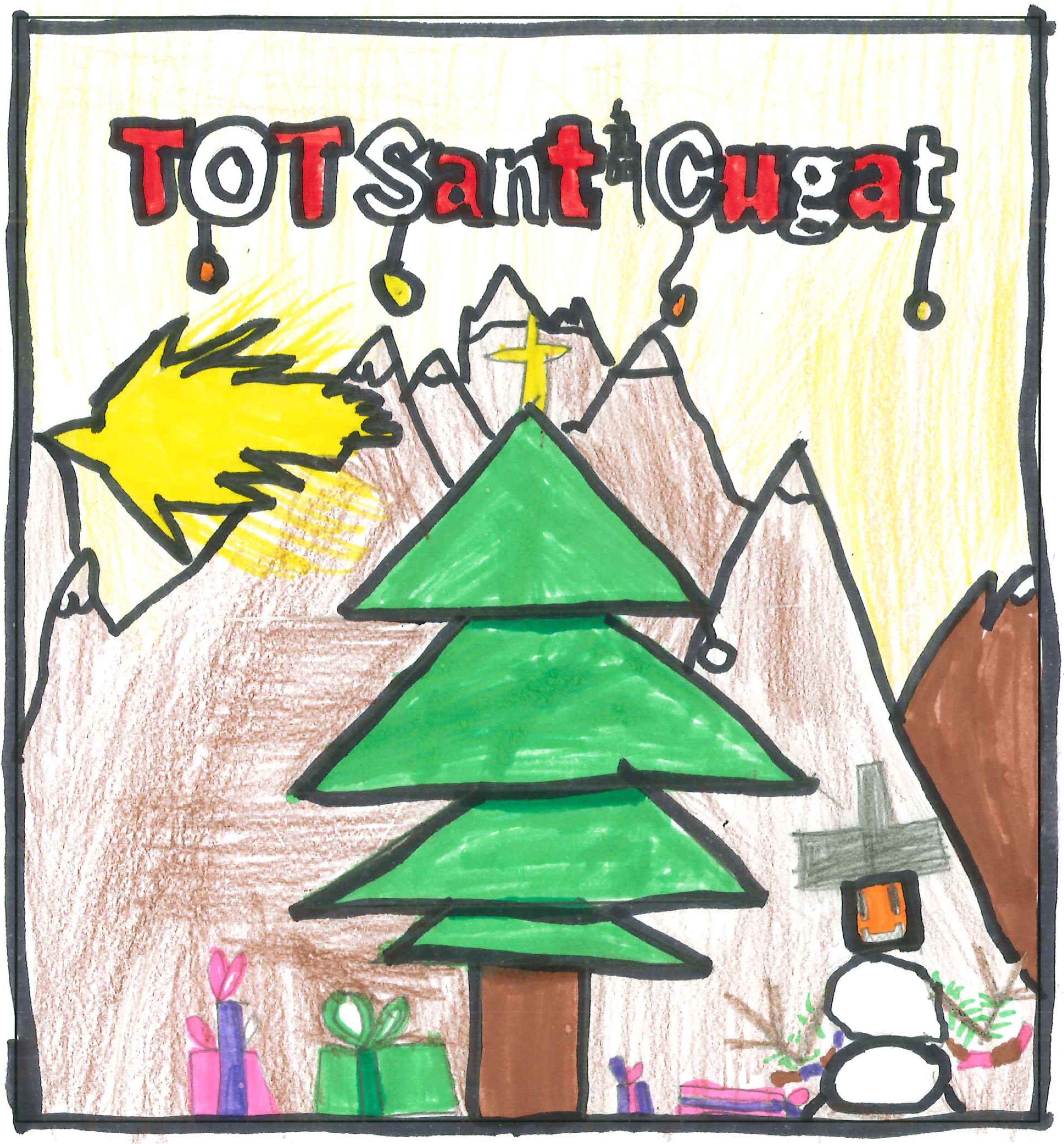 Postal de l'Escola Pi d'en Xandri del concurs del TOT Sant Cugat 