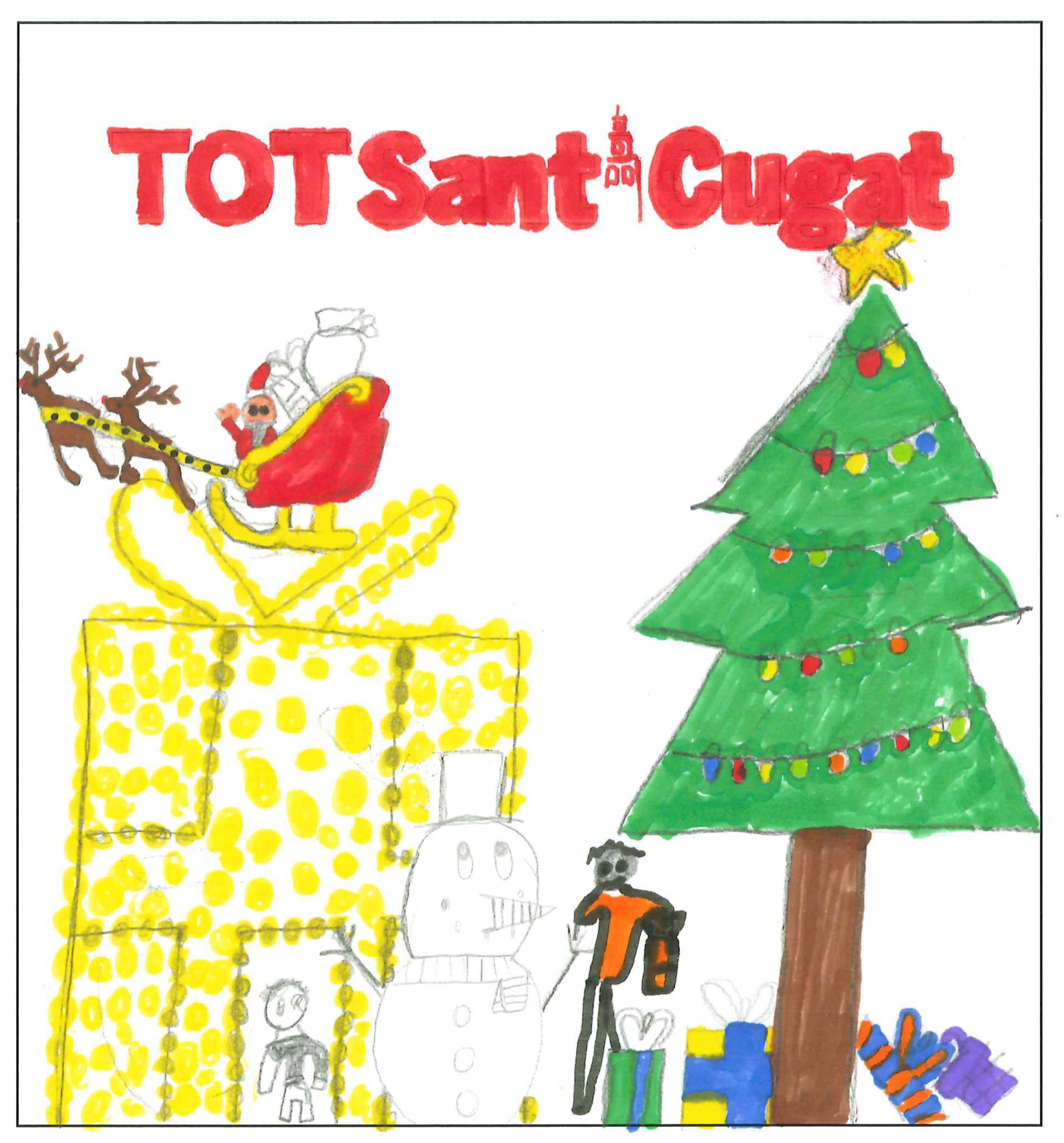 Postal de l'Escola Pi d'en Xandri del concurs del TOT Sant Cugat 