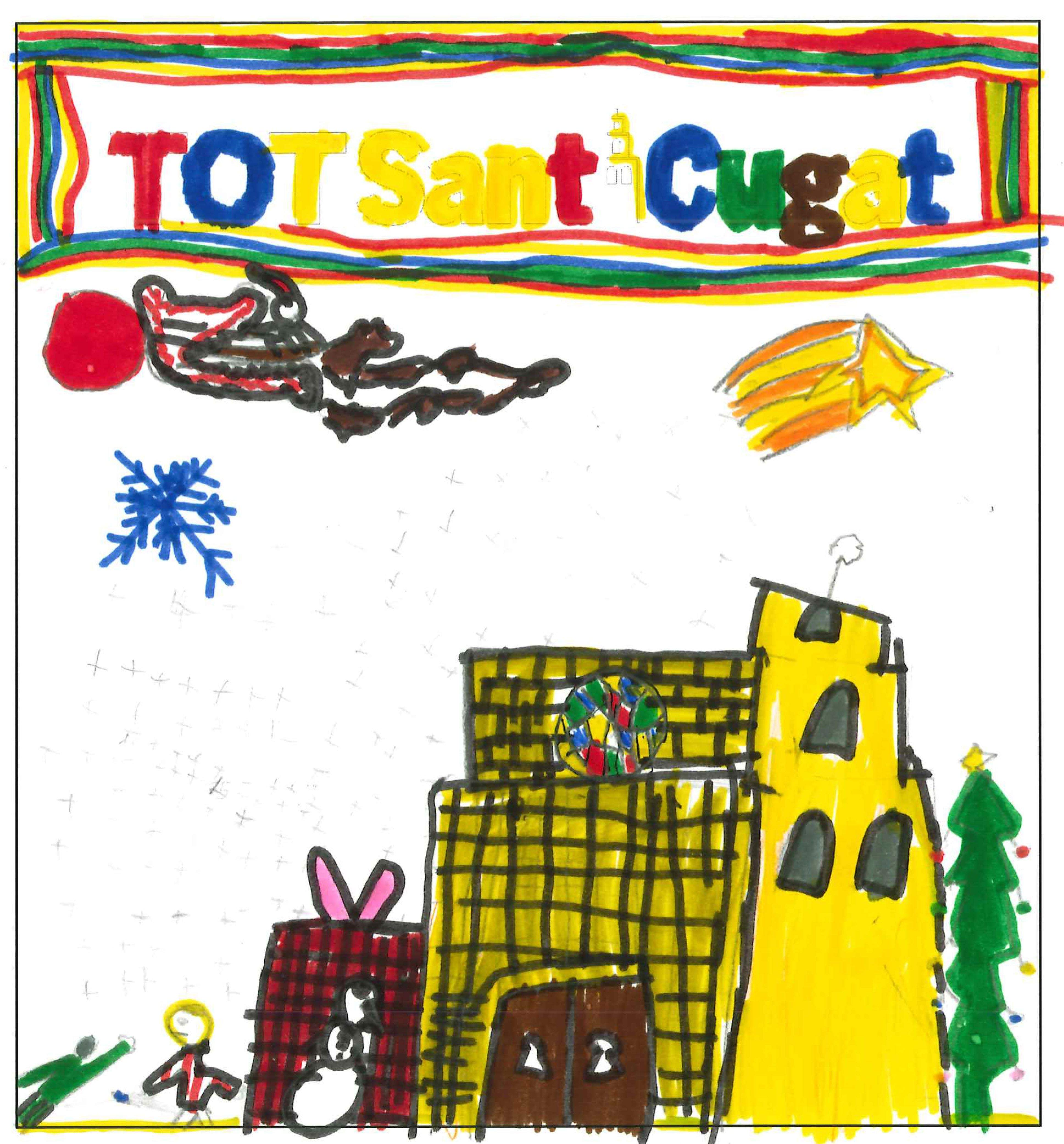 Postal de l'Escola Pi d'en Xandri del concurs del TOT Sant Cugat 