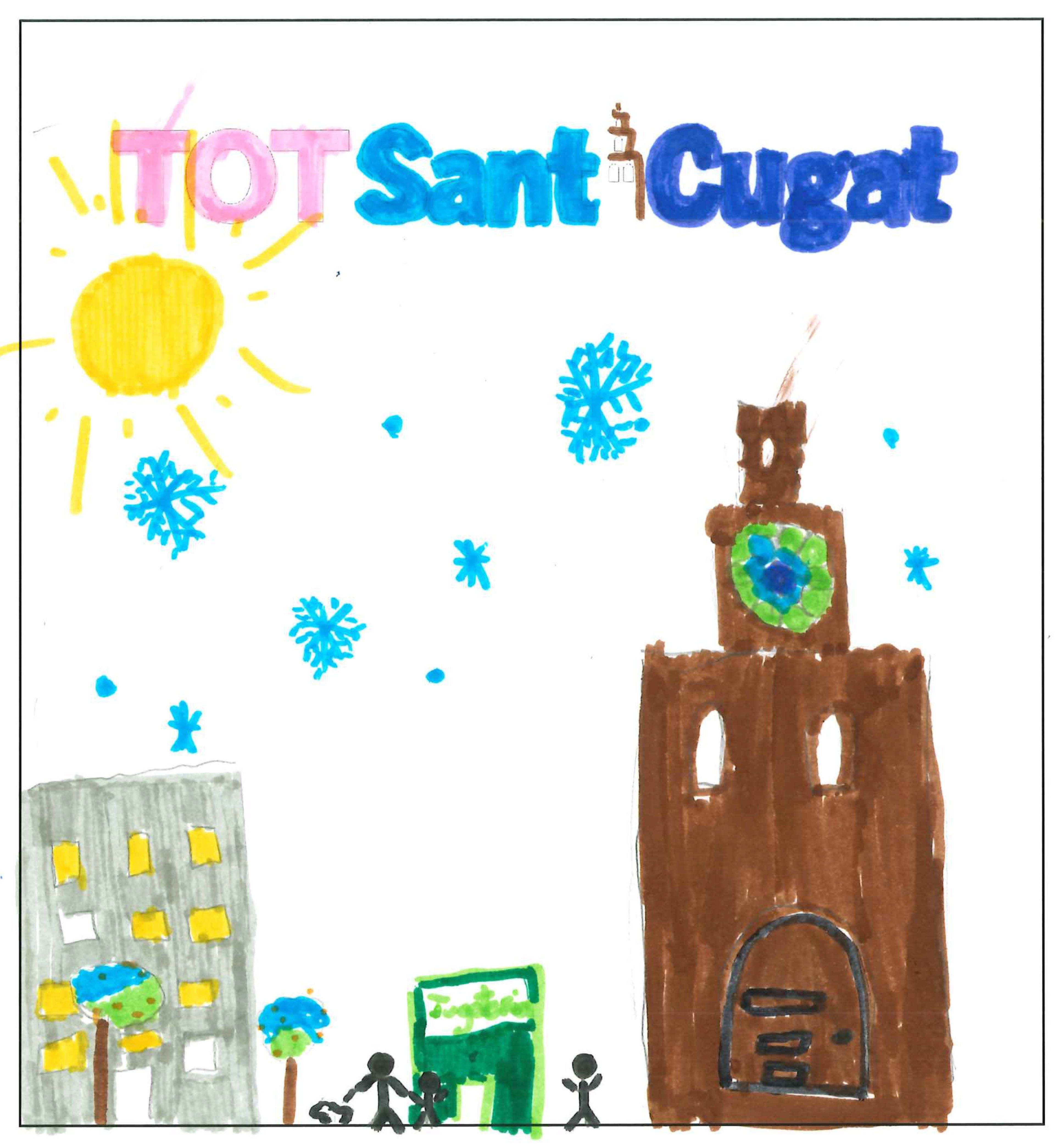 Postal de l'Escola Pi d'en Xandri del concurs del TOT Sant Cugat 