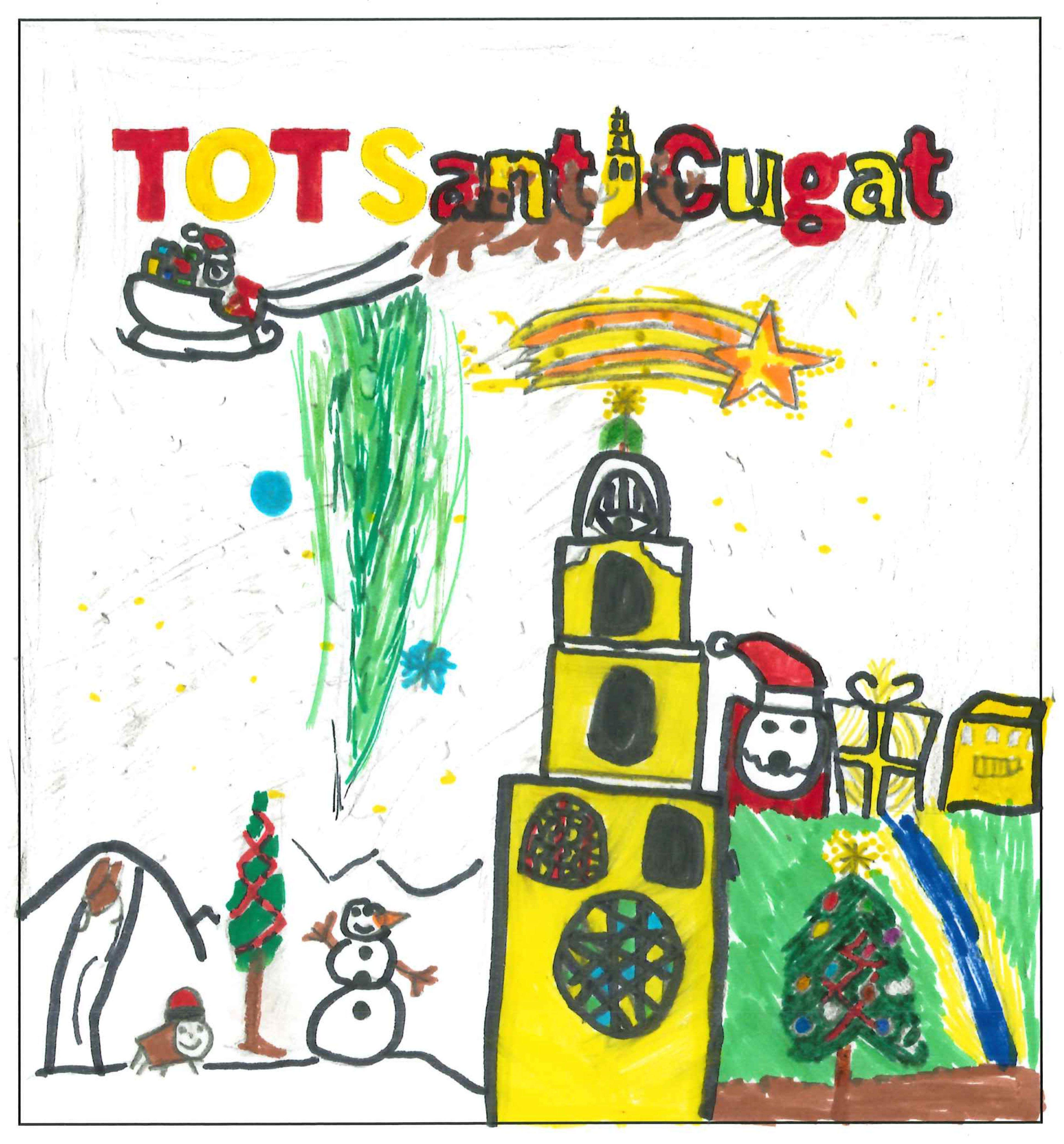 Postal de l'Escola Pi d'en Xandri del concurs del TOT Sant Cugat 