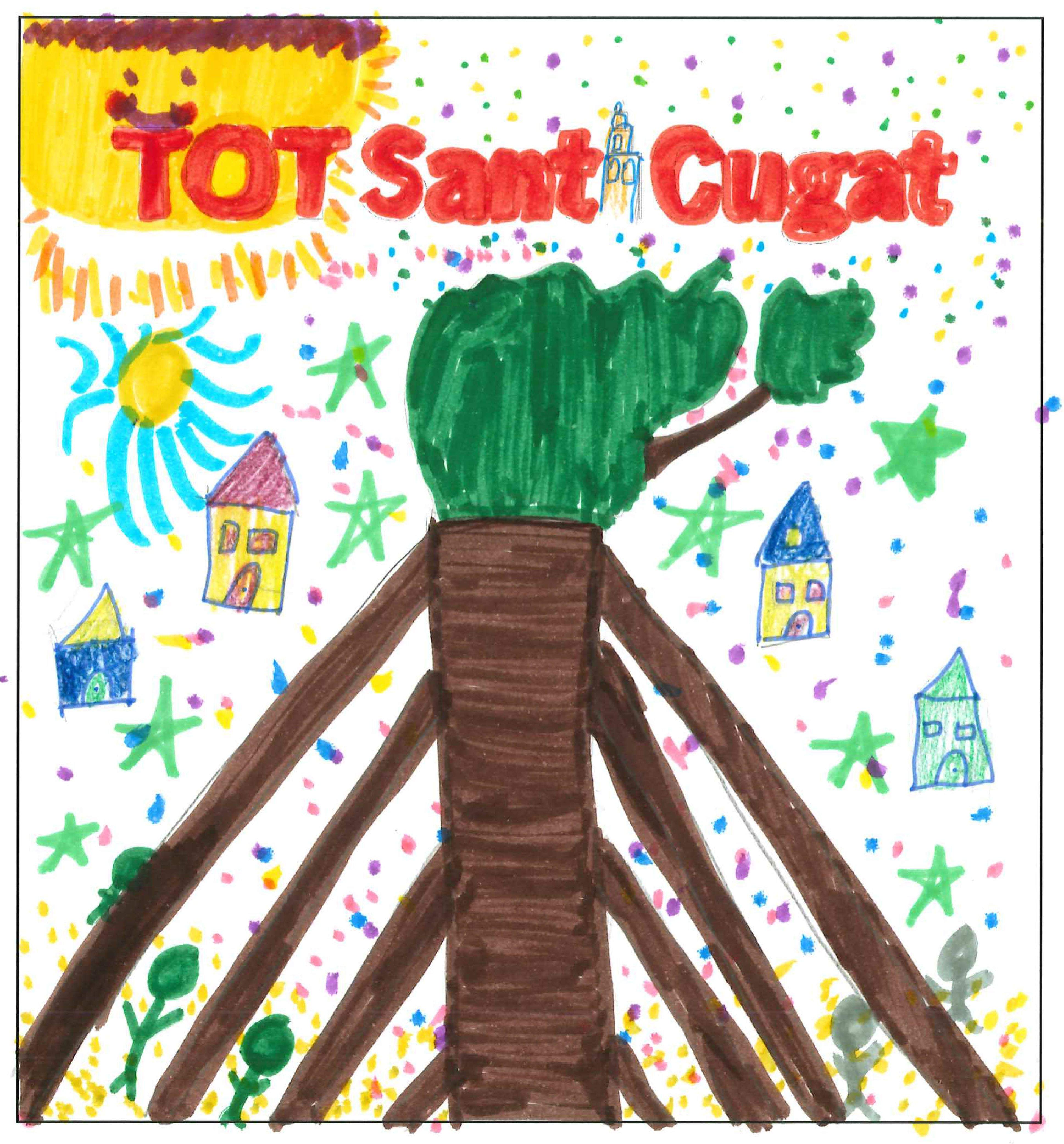 Postal de l'Escola Pi d'en Xandri del concurs del TOT Sant Cugat 