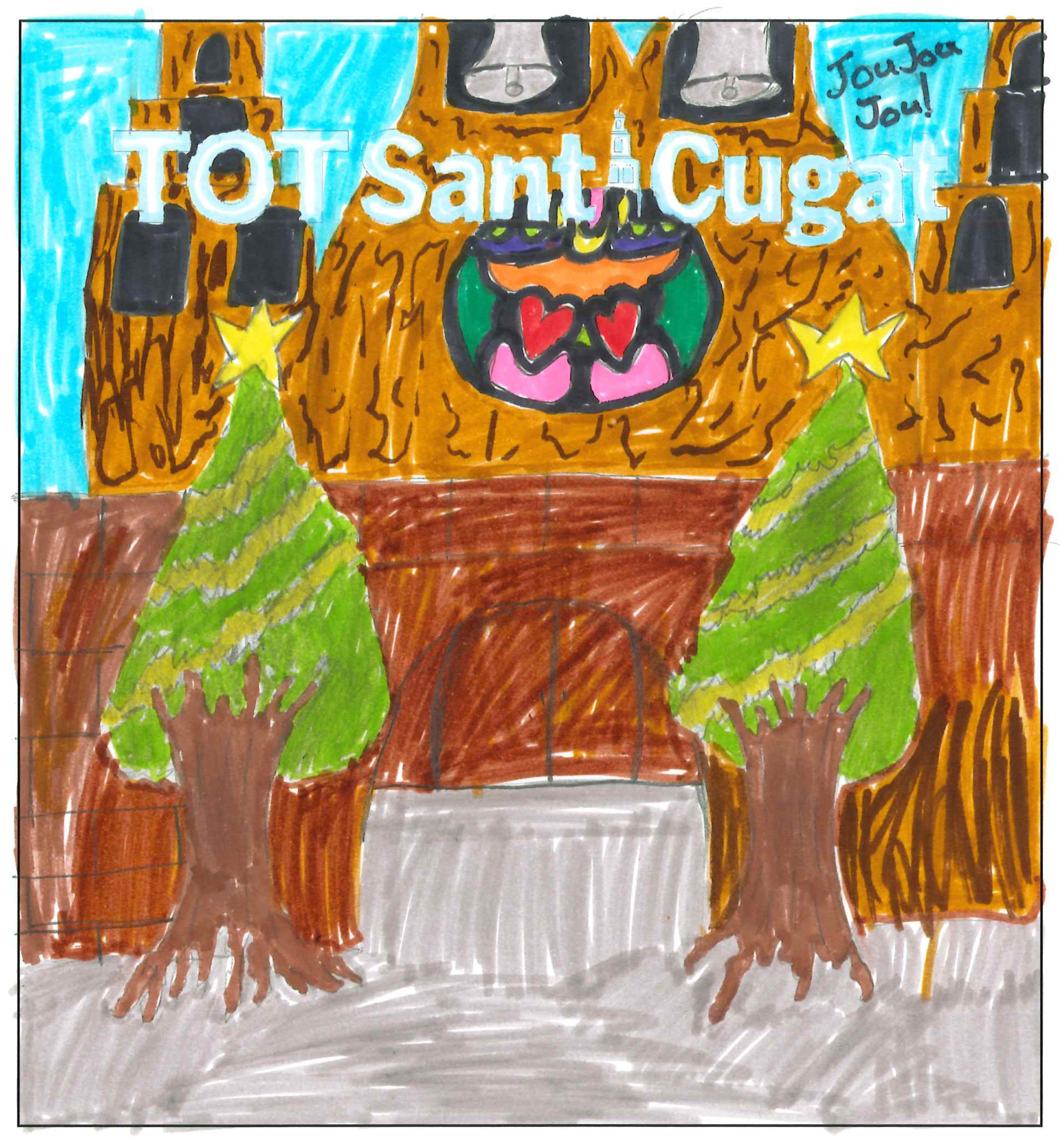 Postal de l'Escola Pi d'en Xandri del concurs del TOT Sant Cugat 