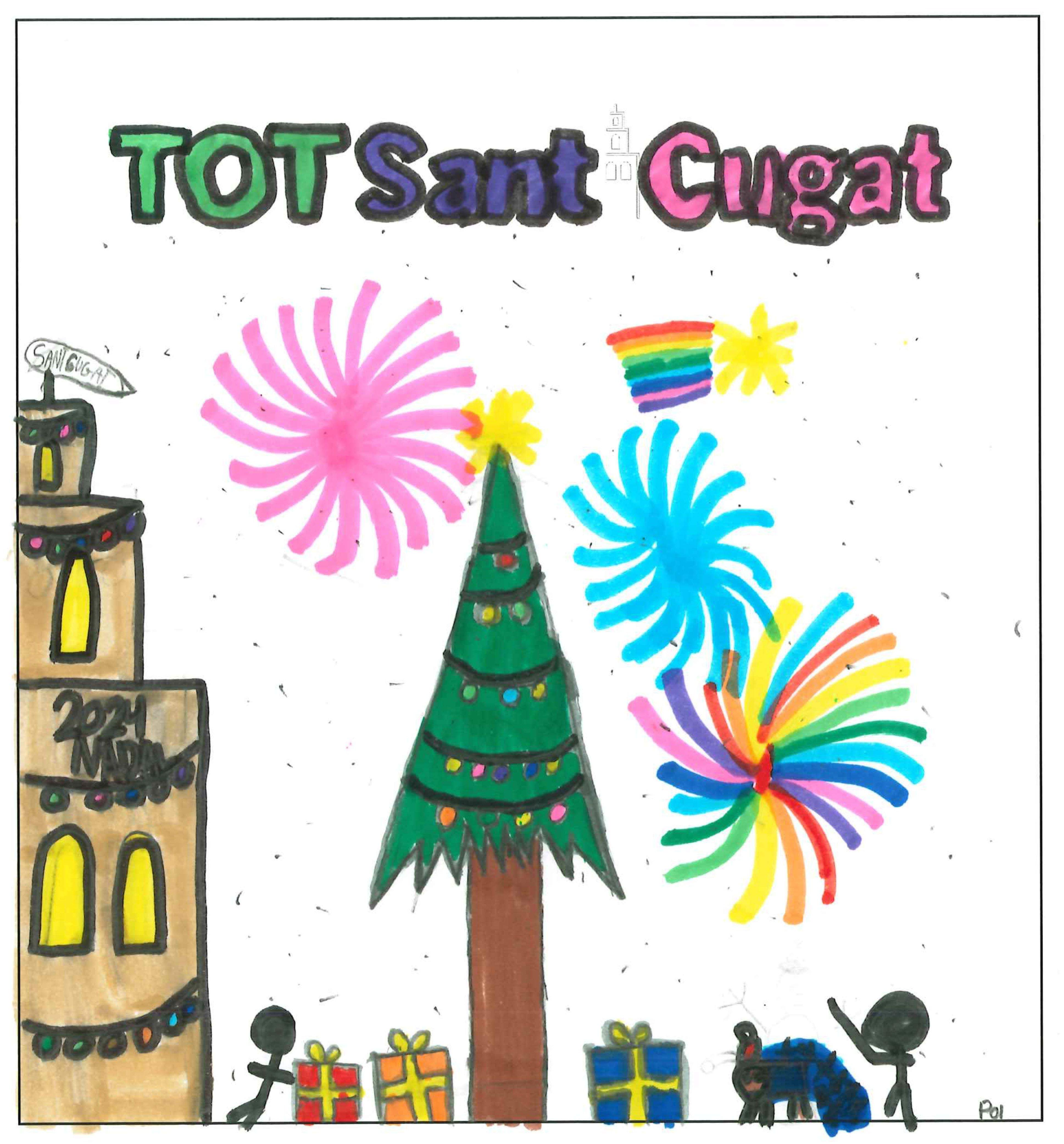 Postal de l'Escola Pi d'en Xandri del concurs del TOT Sant Cugat 