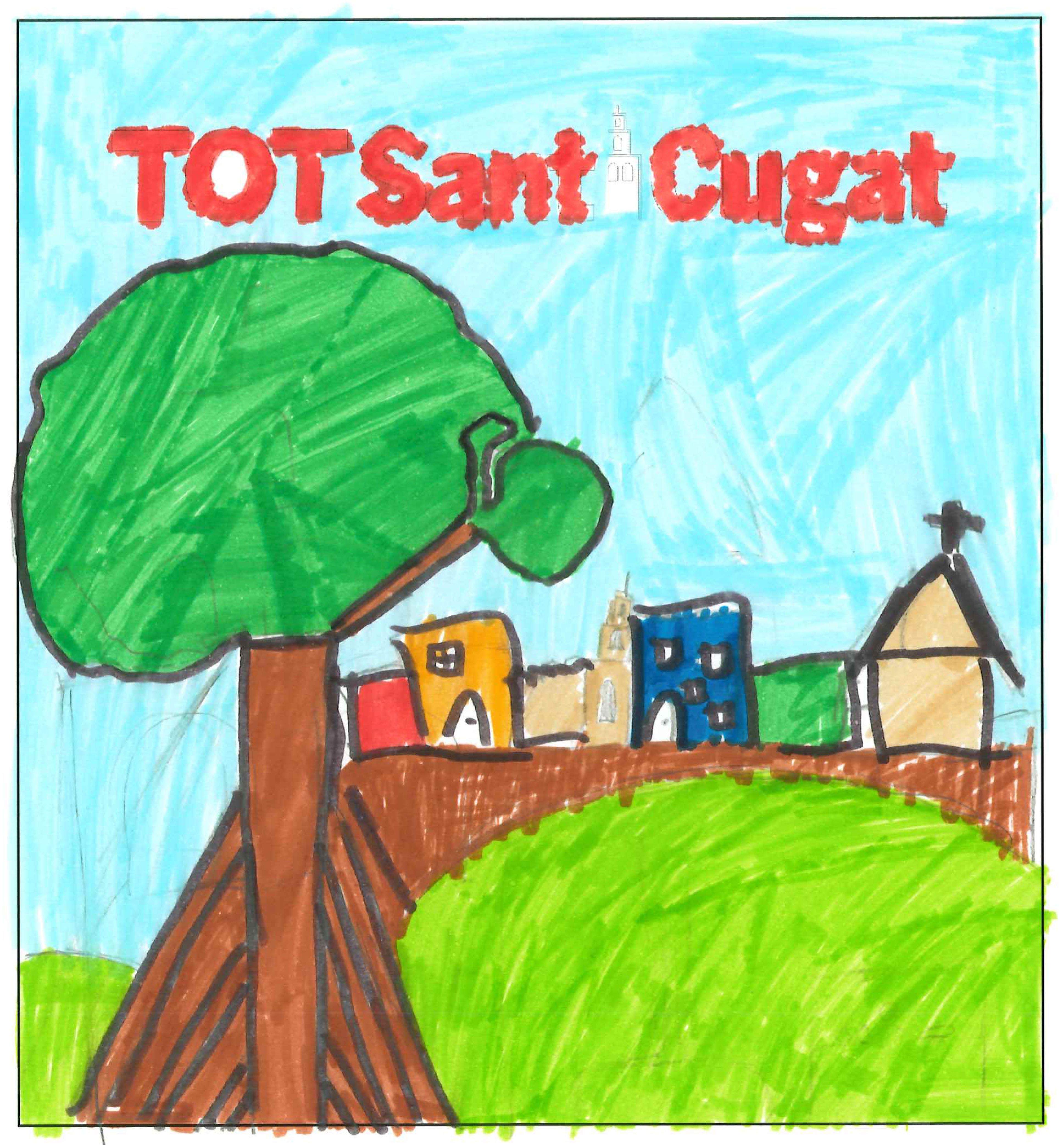 Postal de l'Escola Pi d'en Xandri del concurs del TOT Sant Cugat 