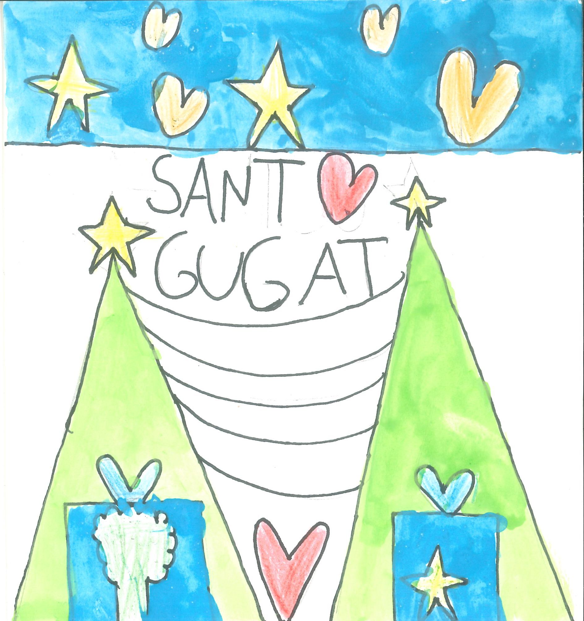 Postal de l'Escola Thau Sant Cugat del concurs del TOT Sant Cugat 