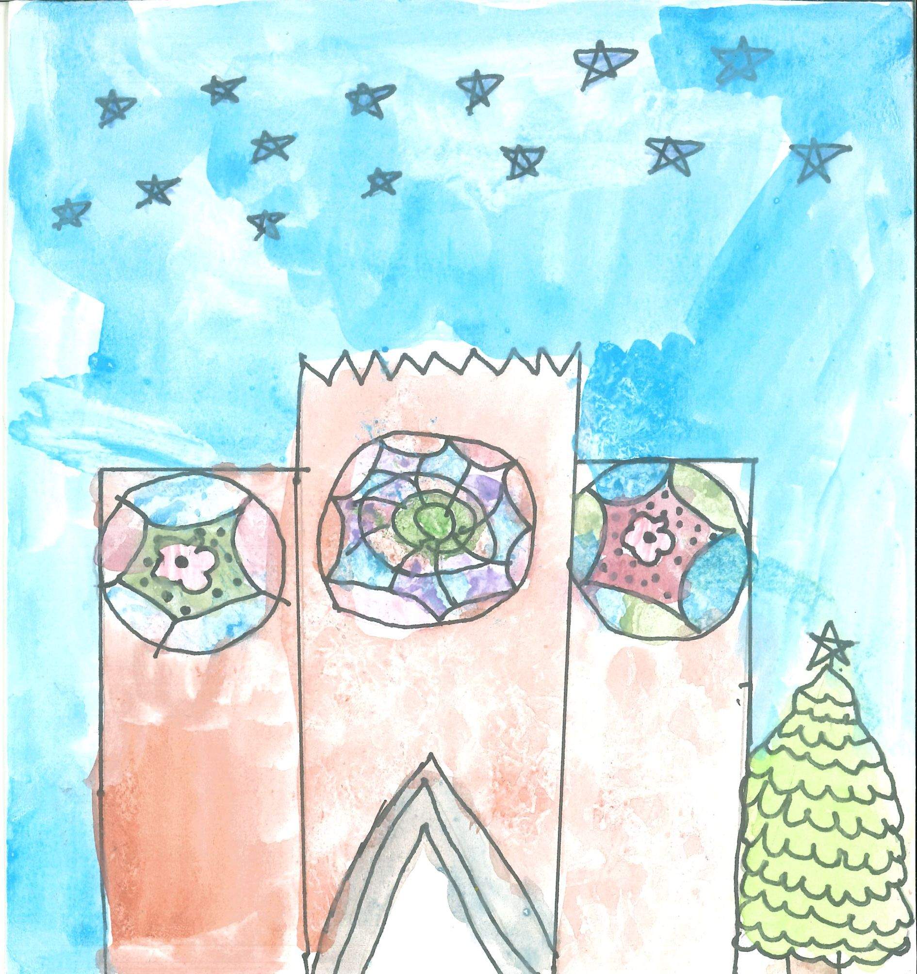 Postal de l'Escola Thau Sant Cugat del concurs del TOT Sant Cugat 