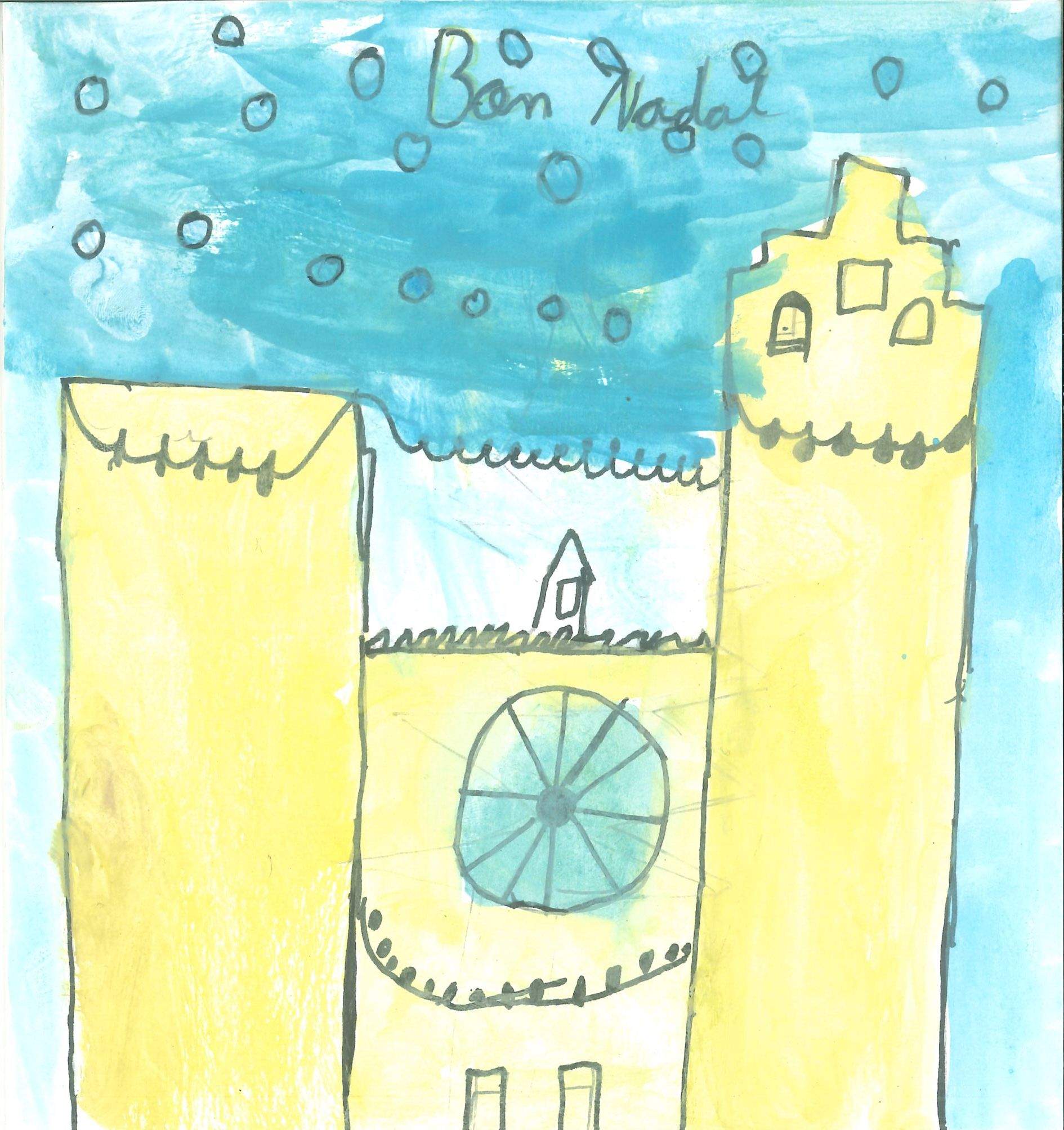 Postal de l'Escola Thau Sant Cugat del concurs del TOT Sant Cugat 