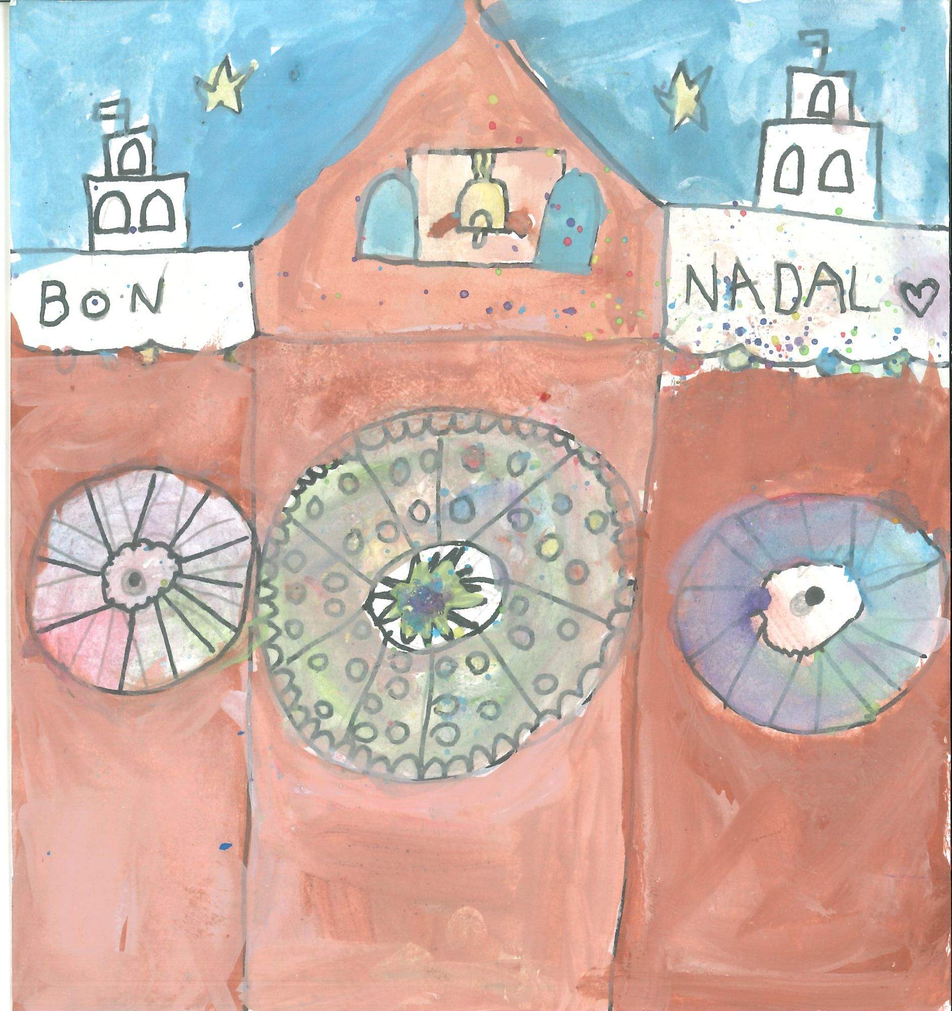 Postal de l'Escola Thau Sant Cugat del concurs del TOT Sant Cugat 