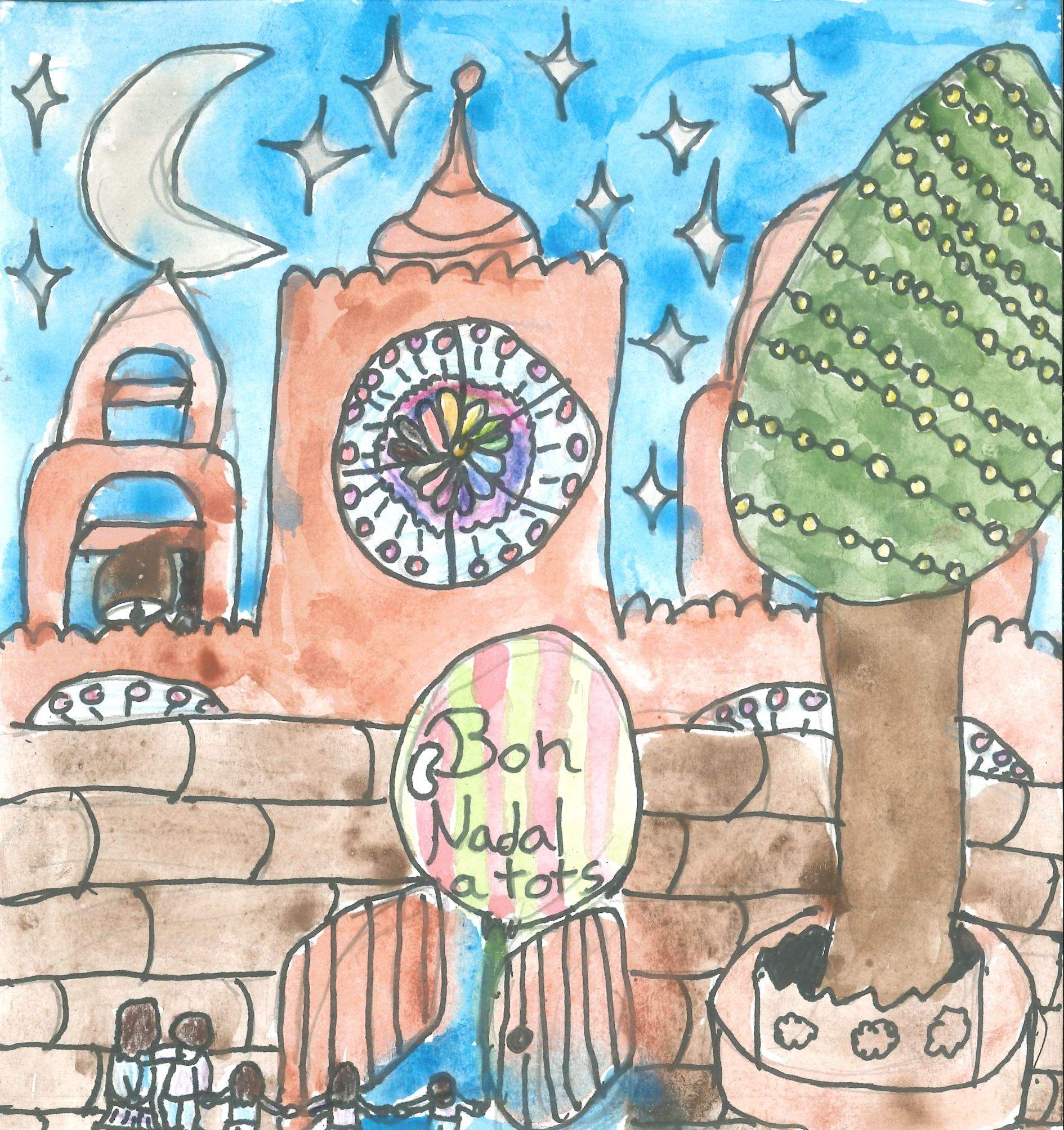 Postal de l'Escola Thau Sant Cugat del concurs del TOT Sant Cugat 