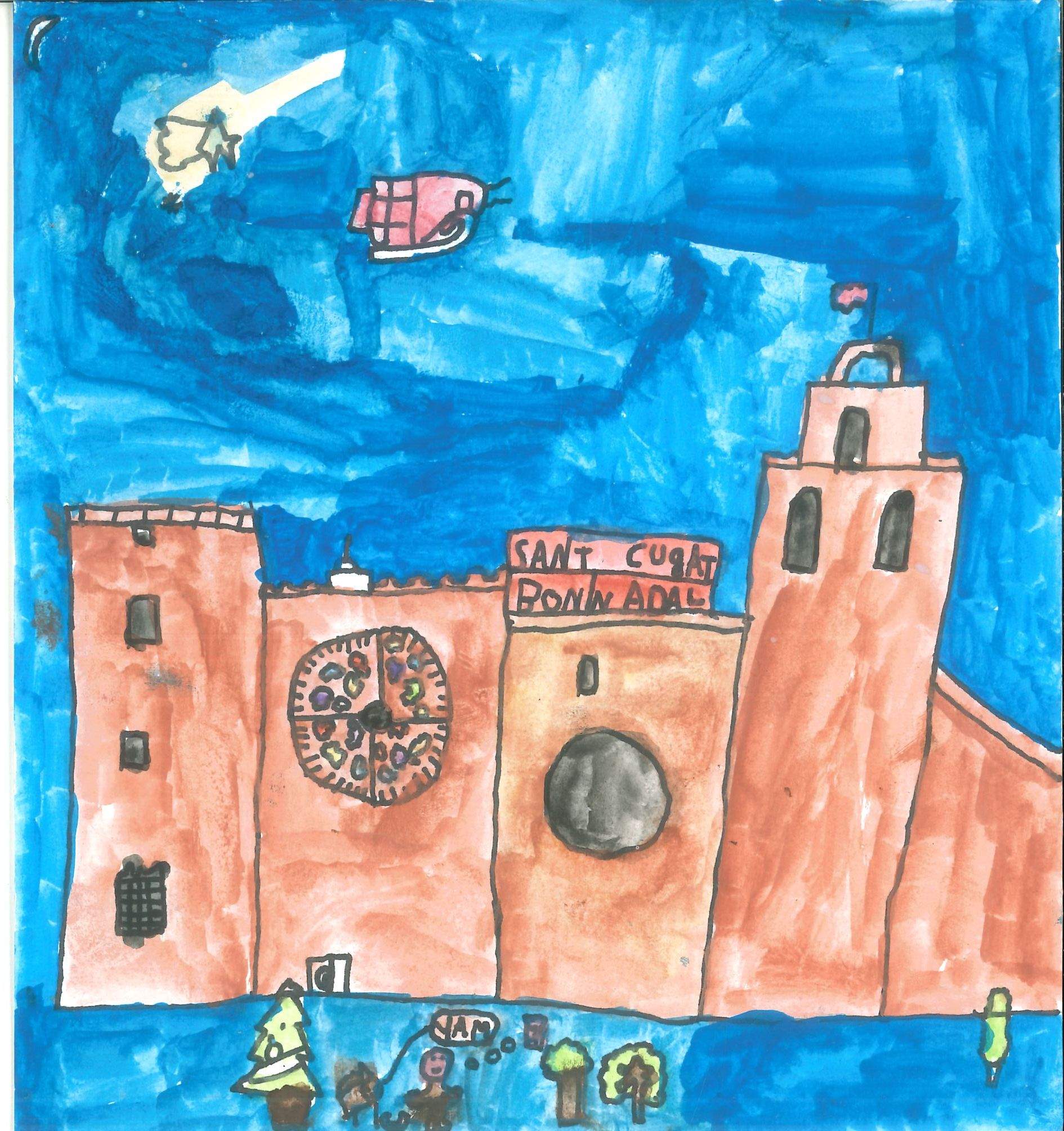 Postal de l'Escola Thau Sant Cugat del concurs del TOT Sant Cugat 