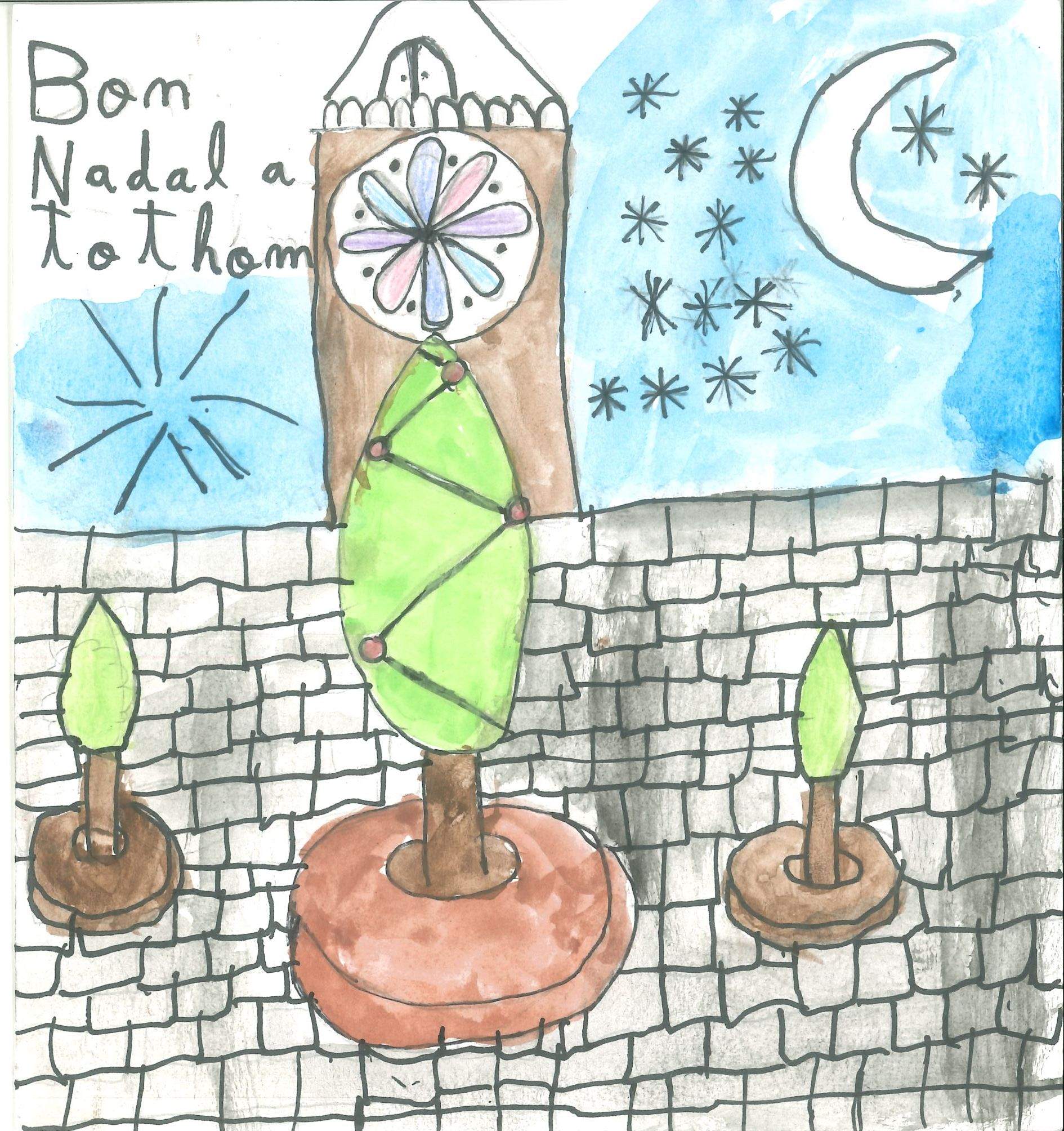 Postal de l'Escola Thau Sant Cugat del concurs del TOT Sant Cugat 