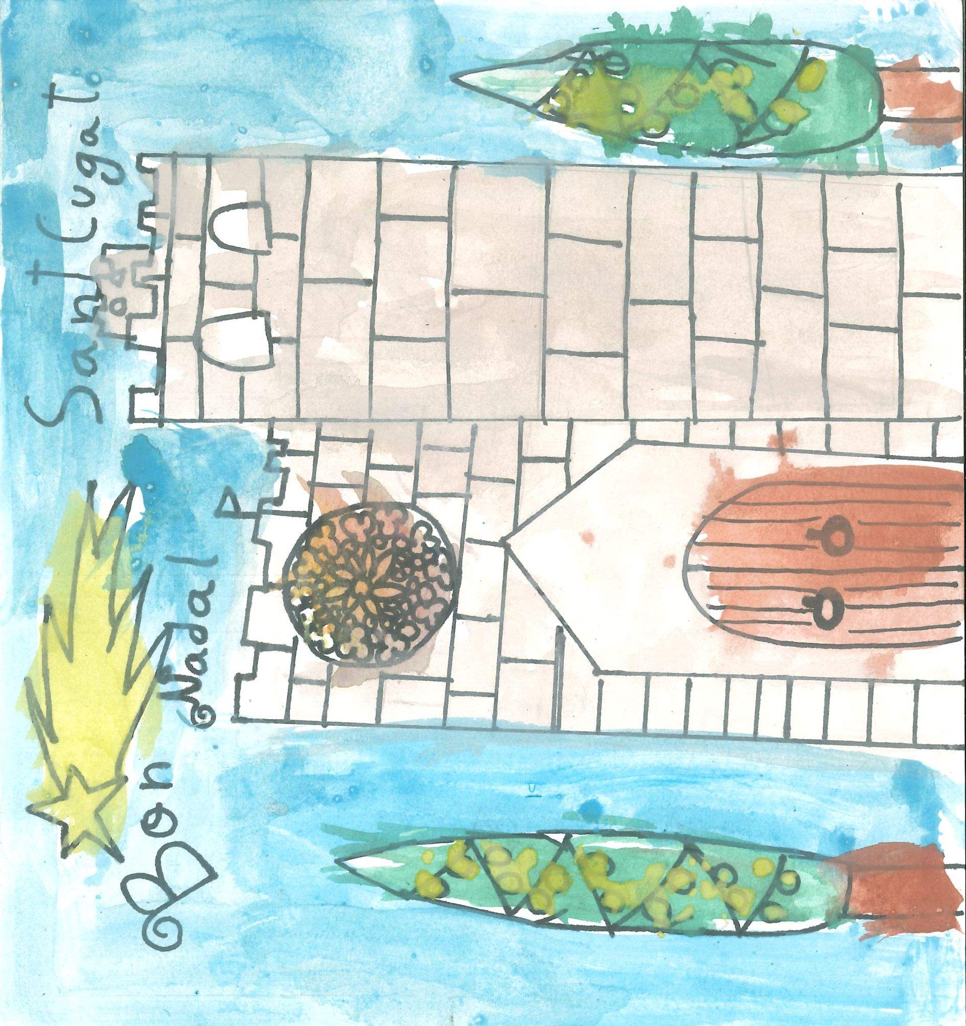 Postal de l'Escola Thau Sant Cugat del concurs del TOT Sant Cugat 