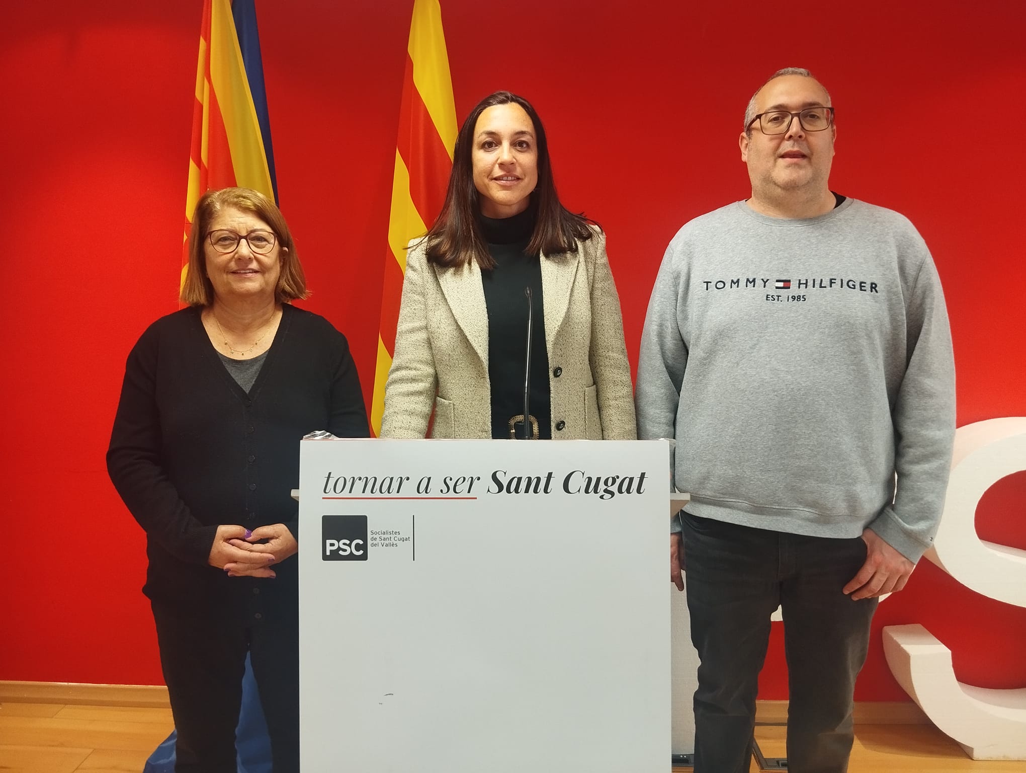 Pilar Gorina, Elena Vila i José Gallardo, regidors del PSC FOTO: TOT Sant Cugat