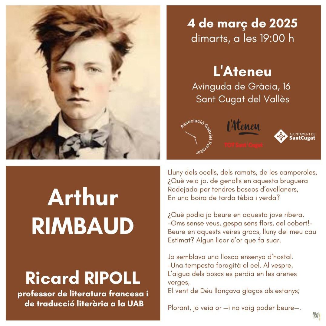 Arthur Rimbaud . FOTO: Associació Gabriel Ferrater.