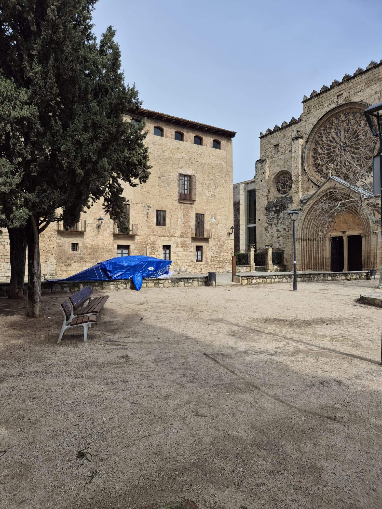 La balena de l'envelat a les portes del Monestir. FOTO: Cedida