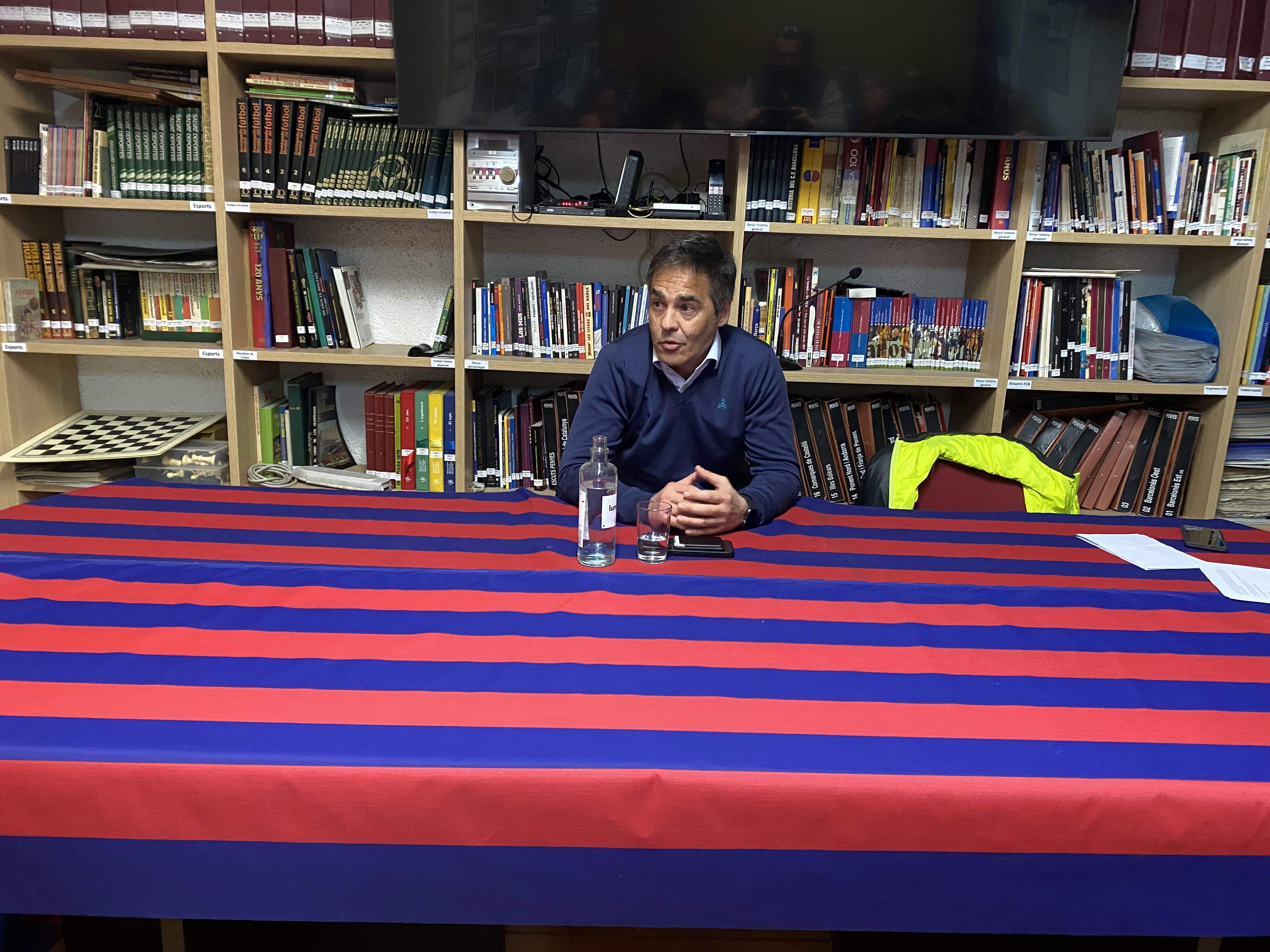 Marçal Lorente en una xerrada a la PB Sant Cugat. FOTO: Penya Blaugrana Sant Cugat