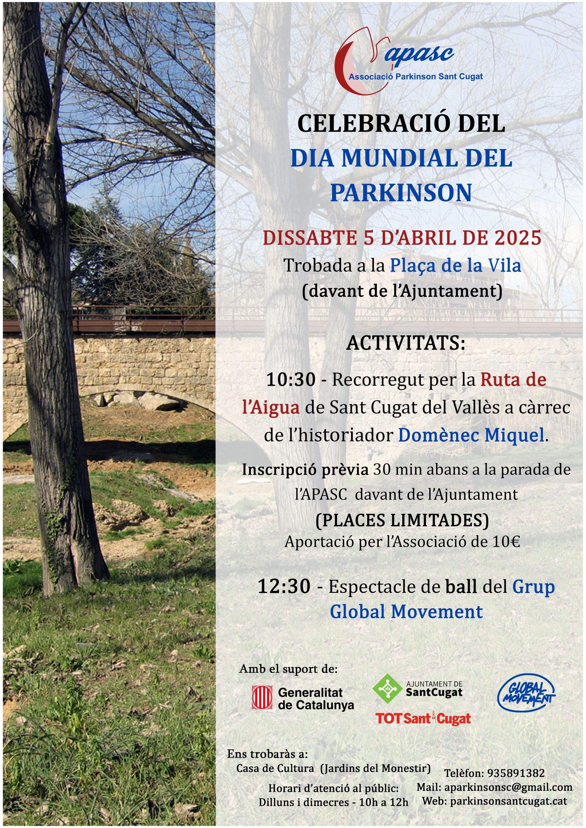 Cartell del Dia Mundial contra el Parkinson. FOTO: APASC