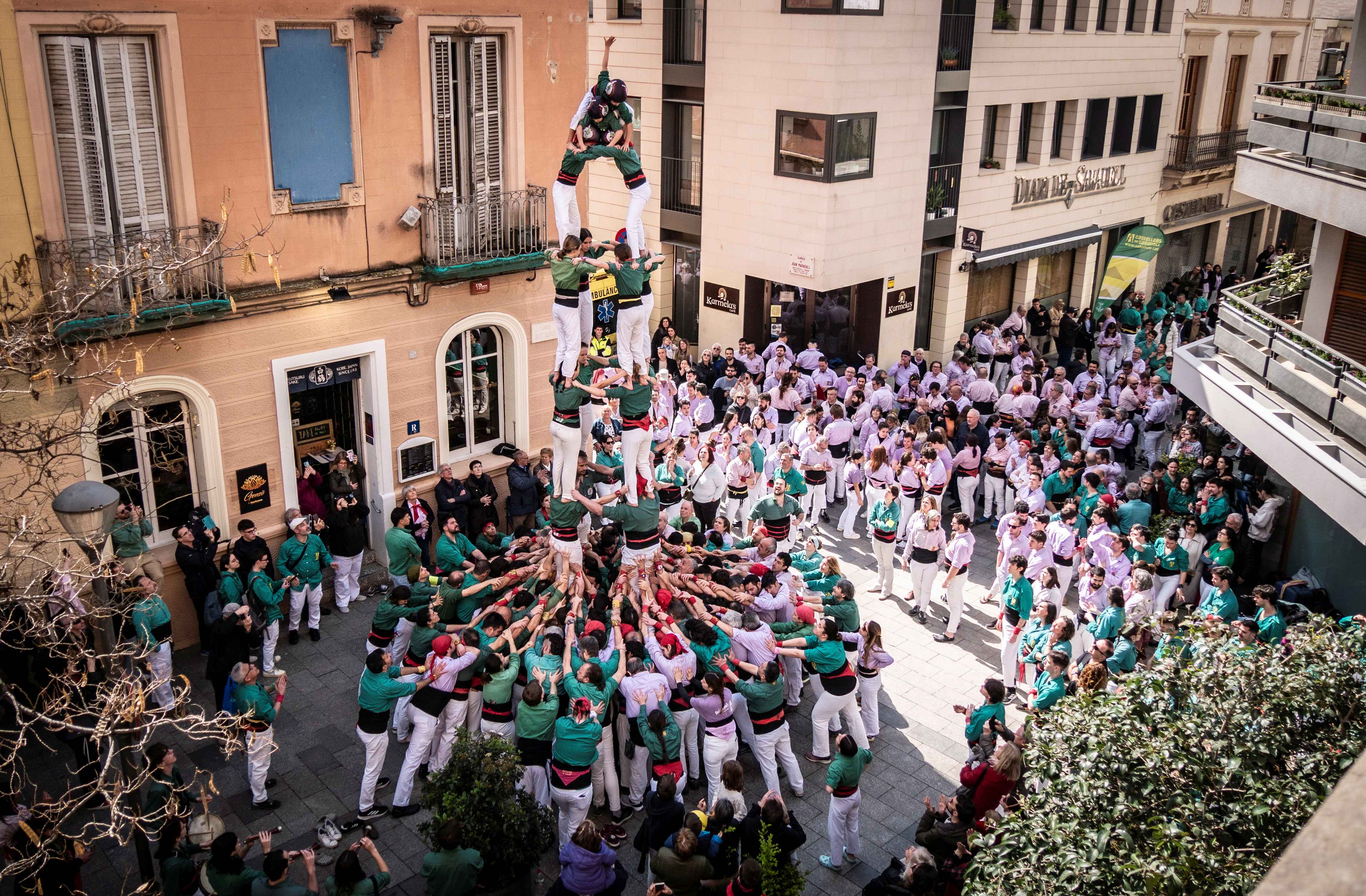 Actuació dels Castellers FOTO Gausacs