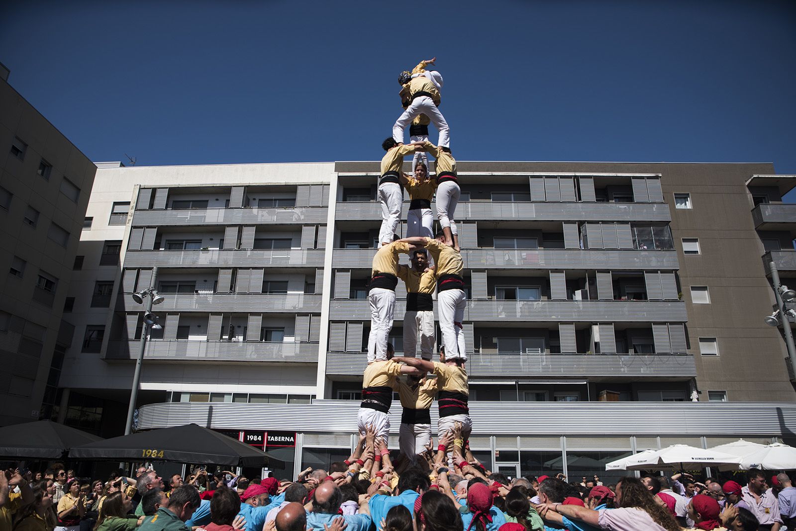 Diada de Volpelleres dels Castellers de Sant Cugat. FOTO: Bernat Millet.