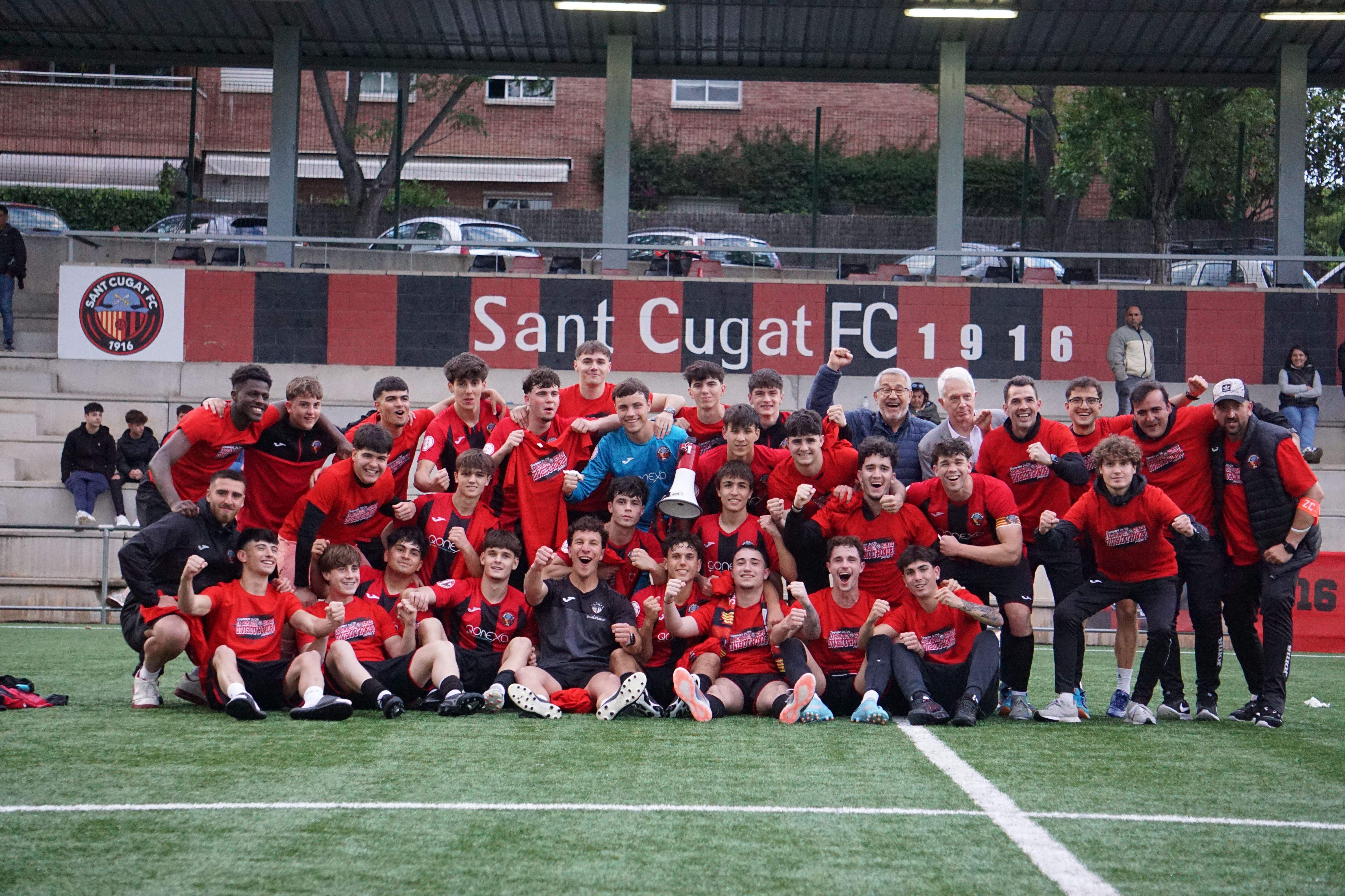 El juvenil del Sant Cugat FC jugarà la temporada vinent en la Divisió d'Honor. FOTO: Cedida