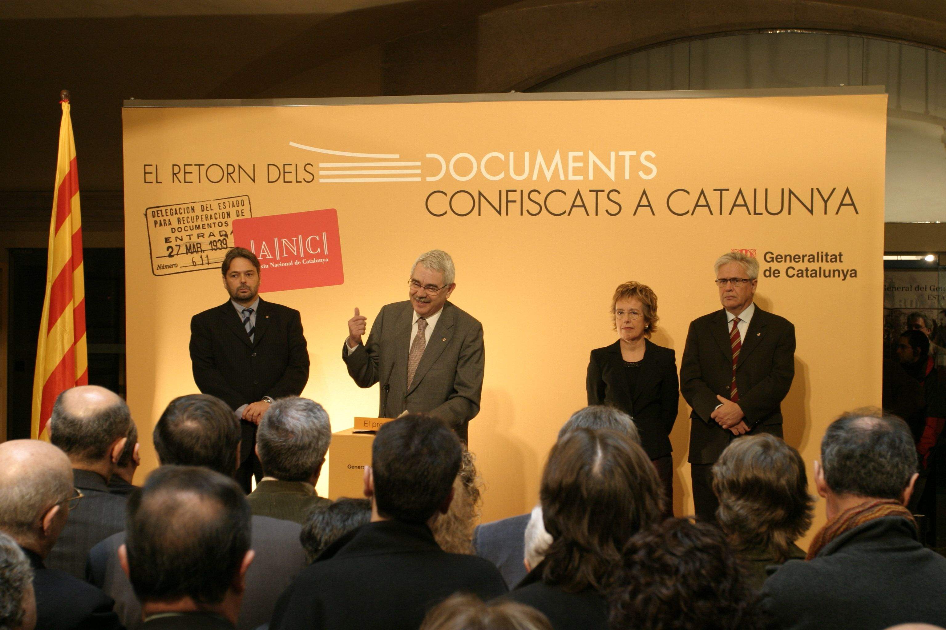 L’arribada dels papers de Salamanca l’any  2006. FOTO: Cedida