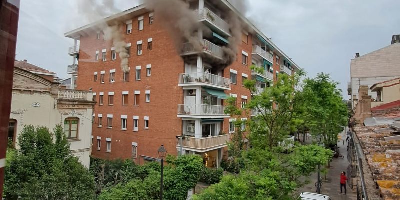 Incendi en un habitatge a Sant Cugat. FOTO: Cedida