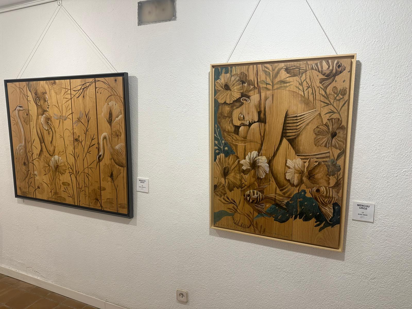 Quadres d'Uroz a la Sala Rusiñol. FOTO: Lluna Fabregat