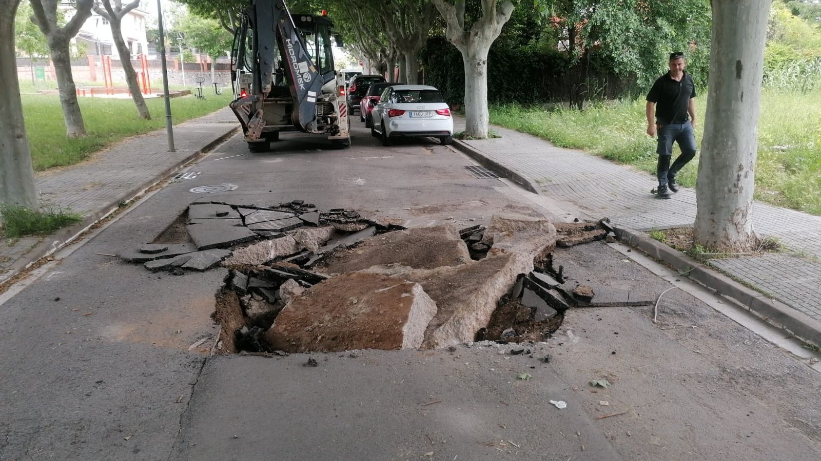 Enfonsament al carrer de Fuerteventura. FOTO: Ajuntament