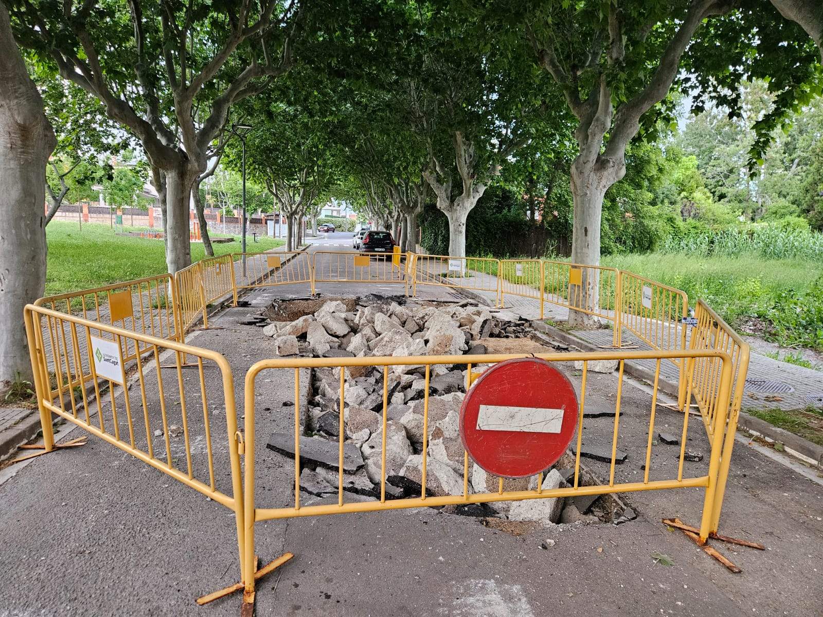 Enfonsament al carrer de Fuerteventura. FOTO: Ajuntament
