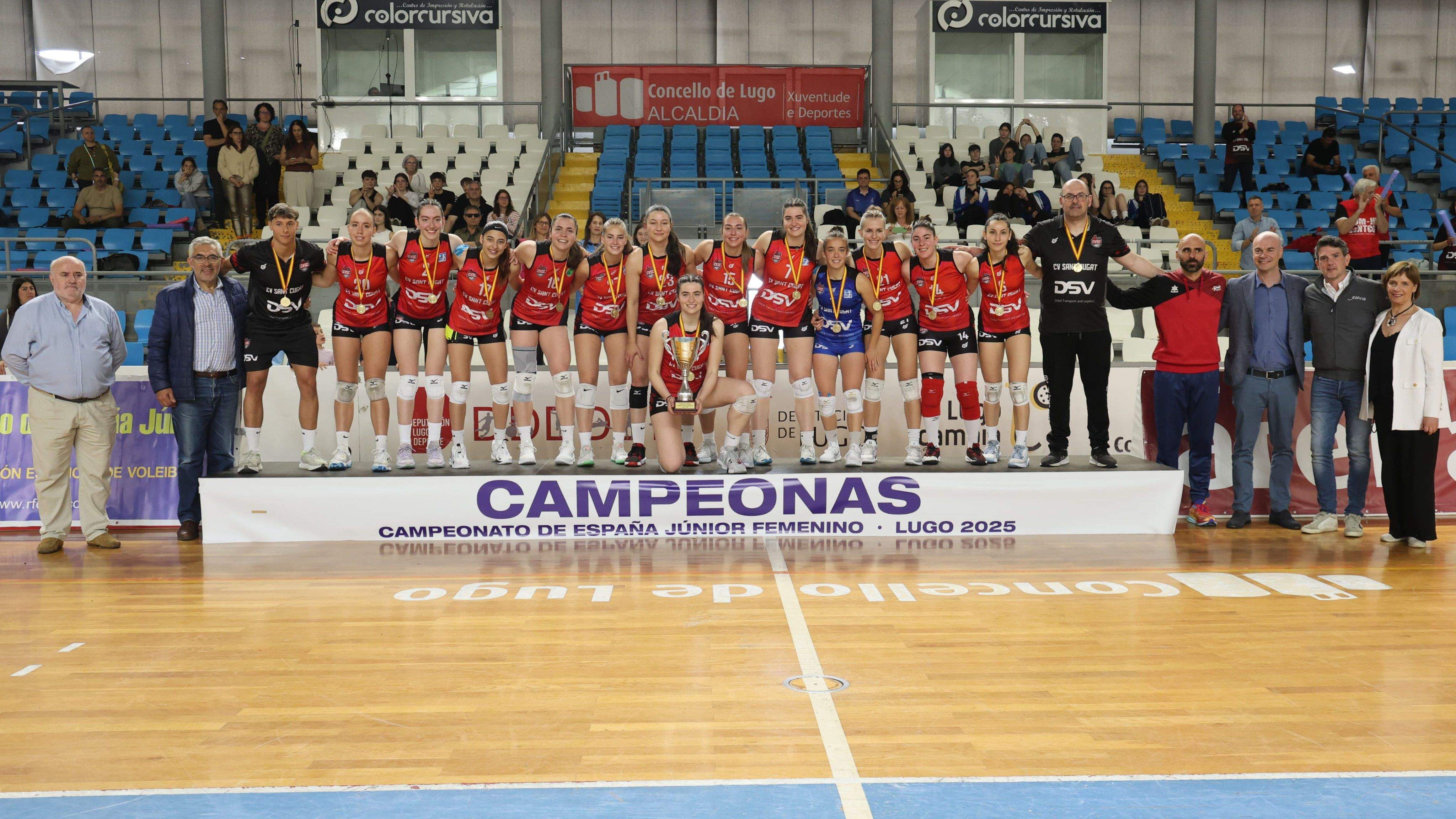 El DSV Club Voleibol Sant Cugat és el nou vencedor del Campionat d'Espanya. FOTO: RFEVB