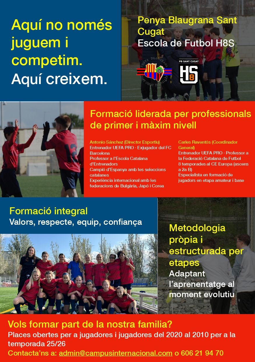Obertes les inscripcions de jugadors i jugadores per a la pròxima temporada 2025-2026! FOTO: Penya Blaugrana Sant Cugat