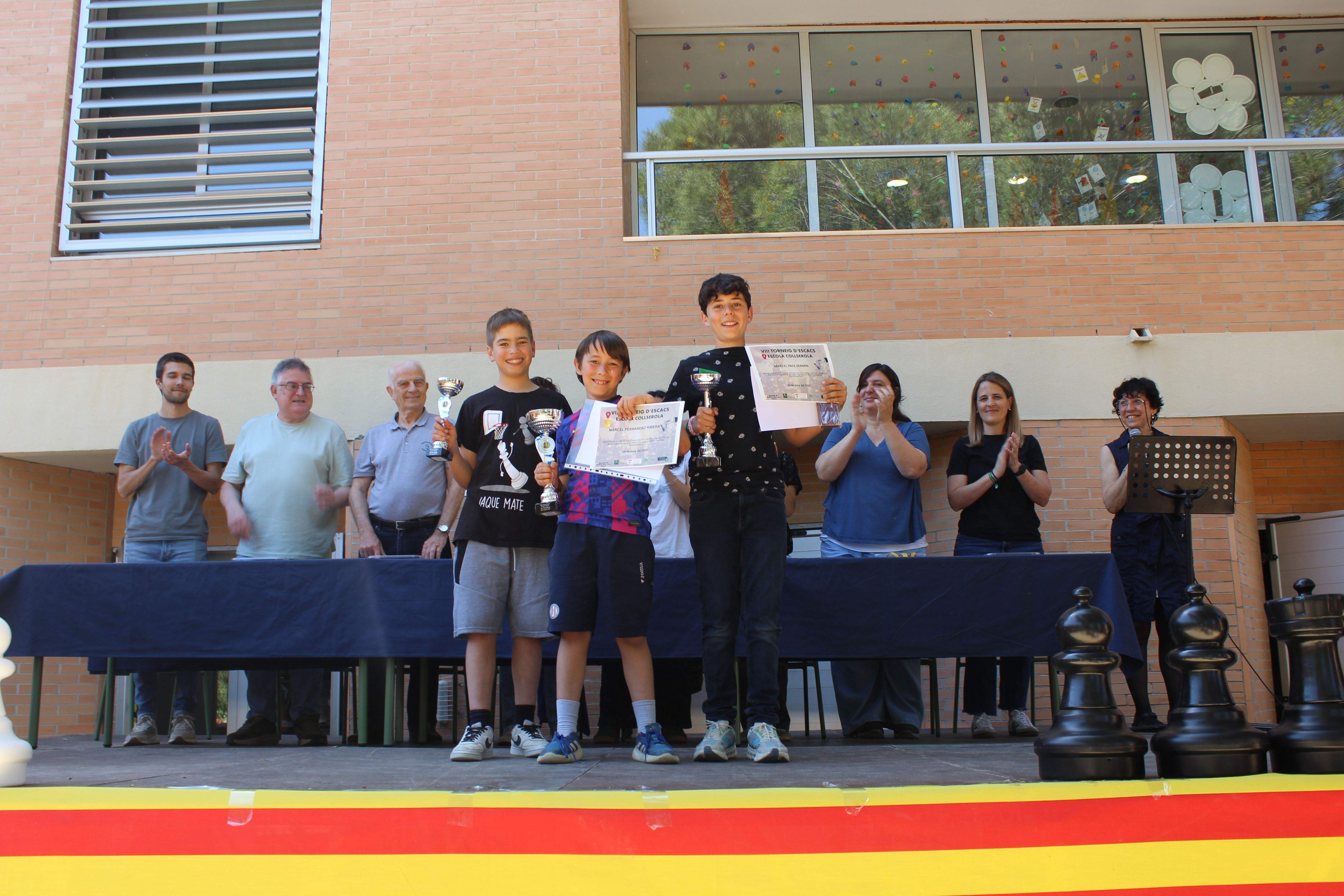Els alumnes Marcel Fernàndez, Marcel Pace i Jordi Ache han estat els tres primers classificats del torneig. FOTO: Cedida