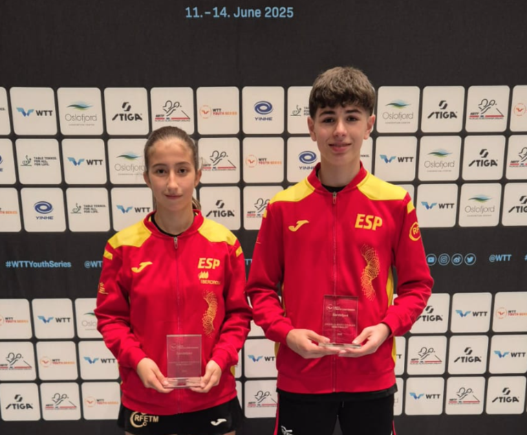 Roc Gibert amb la seva parella de competició, Eloisa Barreda. FOTO: Cedida