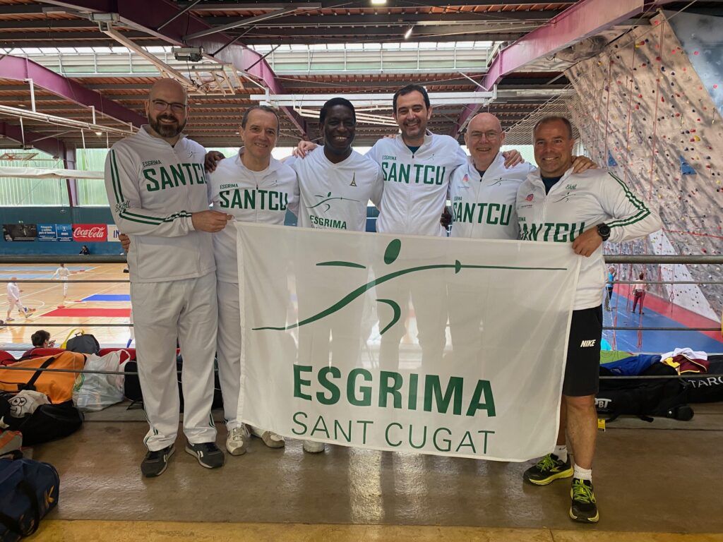 Els tiradors Oriol Prat, Miquel Ojeda, Lázaro Enríquez, Xavier March, Rafa Mayolas i Albert Llenas. FOTO: Club Esgrima Sant Cugat