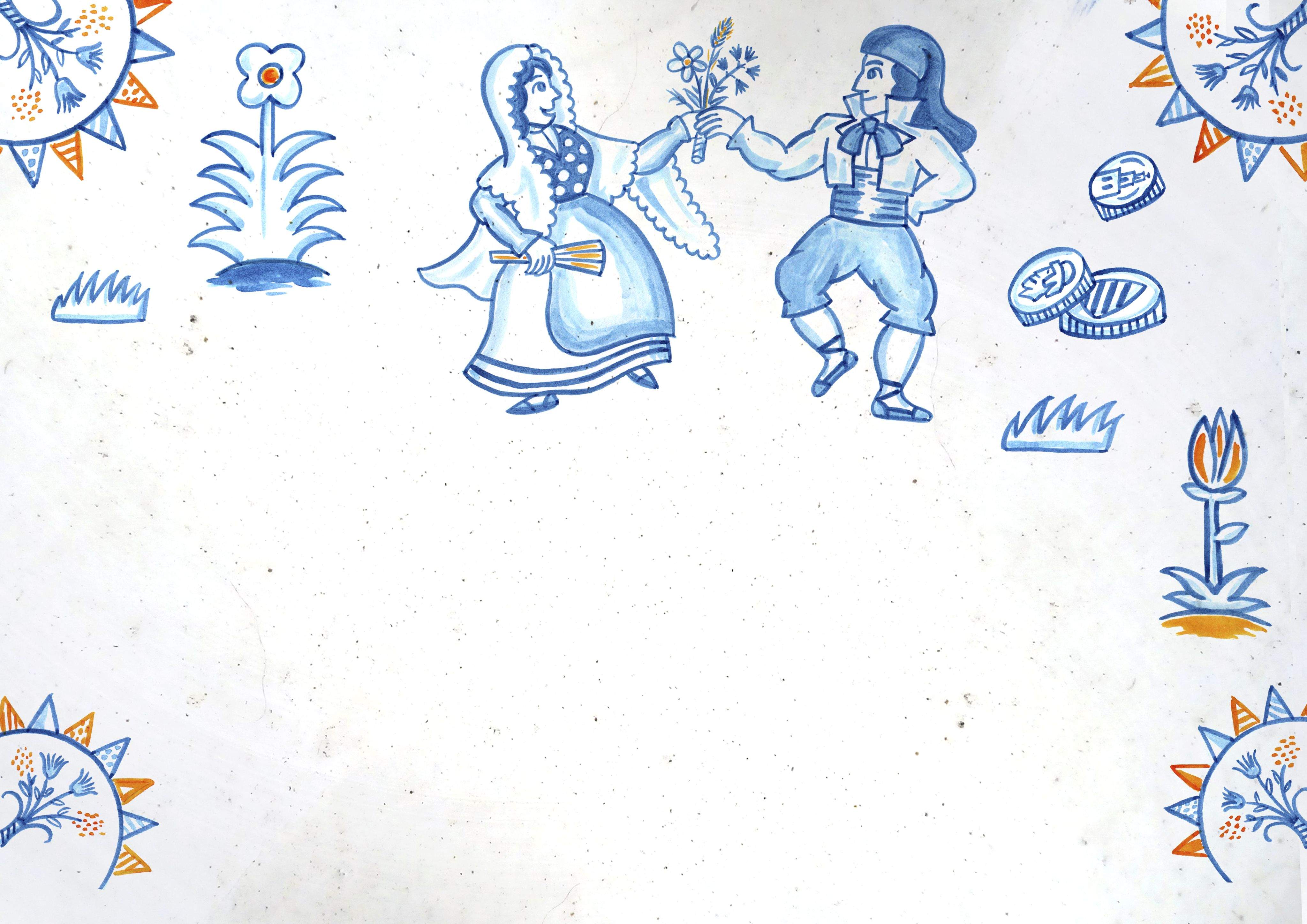 Els contes de Sant Cugat:  'Paga-li Joan, a la Marieta'. Il·lustració: Eloi Alegre