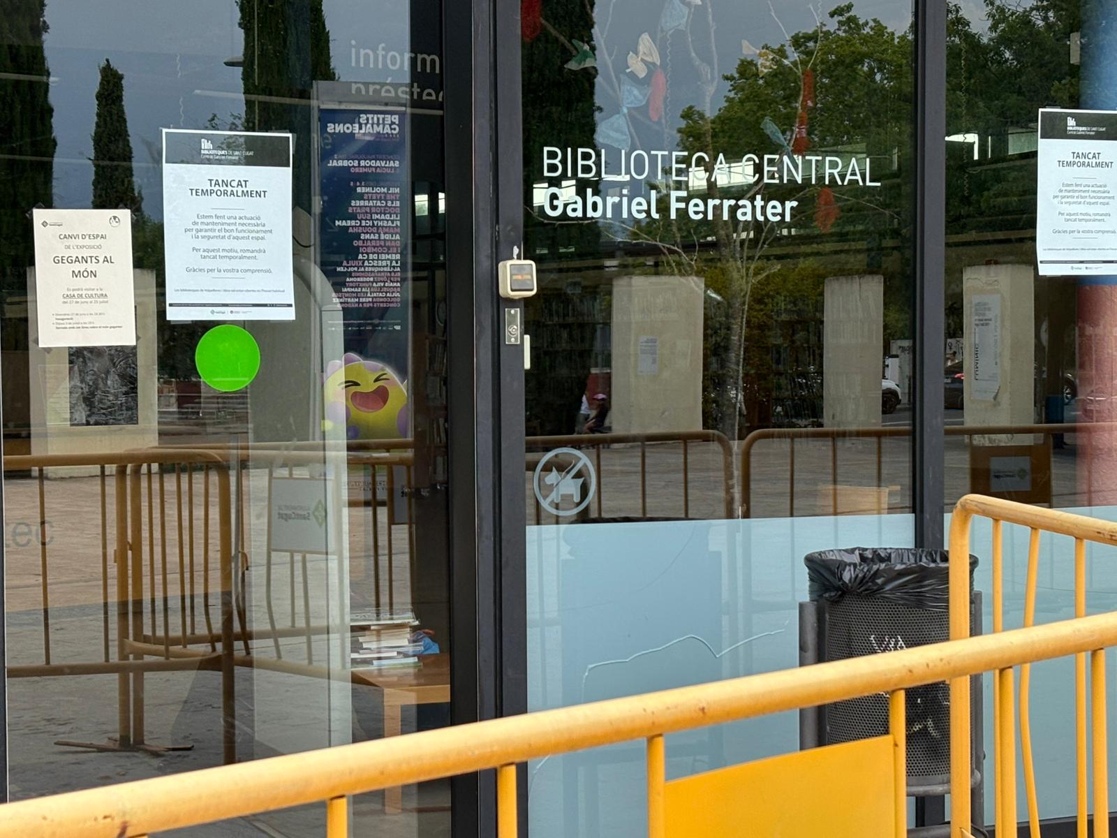 La Biblioteca Gabriel Ferrater ha estat tancada. FOTO: TOT Sant Cugat