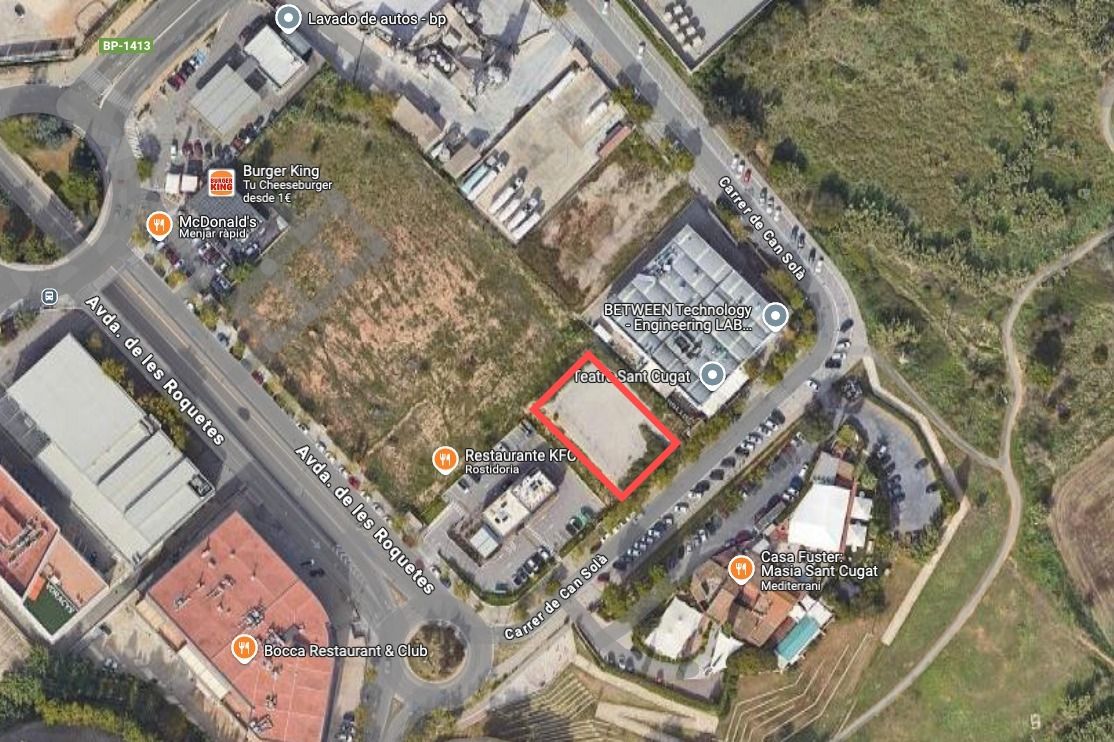 La parcel·la en venda, en vermell FOTO: Google Maps