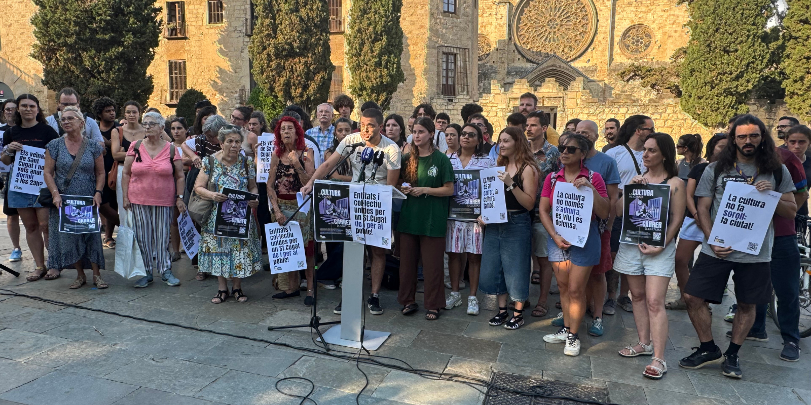 Roda de premsa de la plataforma Cultura al Carrer. FOTO: TOT Sant Cugat