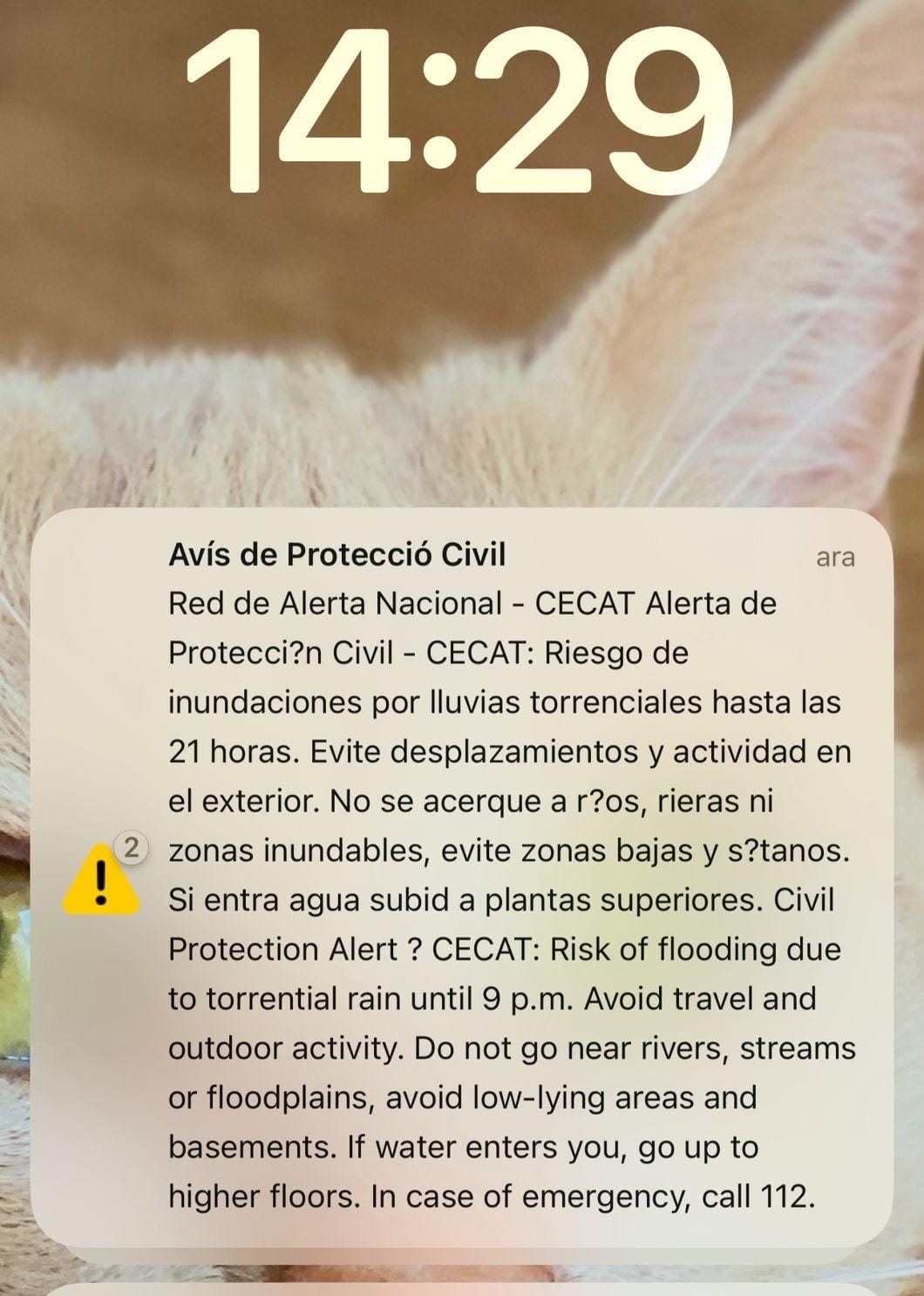 Els ciutadans estan rebent aquests missatge FOTO: Cedida