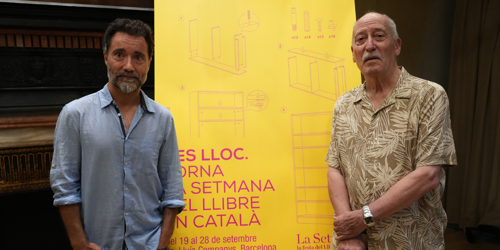David Guzman (esquerra) i Andreu Martín (dreta), hann estat premiats a La Setmana del Llibre en Català. FOTO: Guillem Roset/ ACN