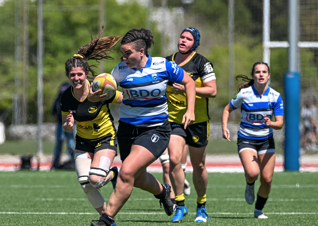 Mireia de Andrés en un partit amb el Club de Rugby Sant Cugat. FOTO: @rogermenes