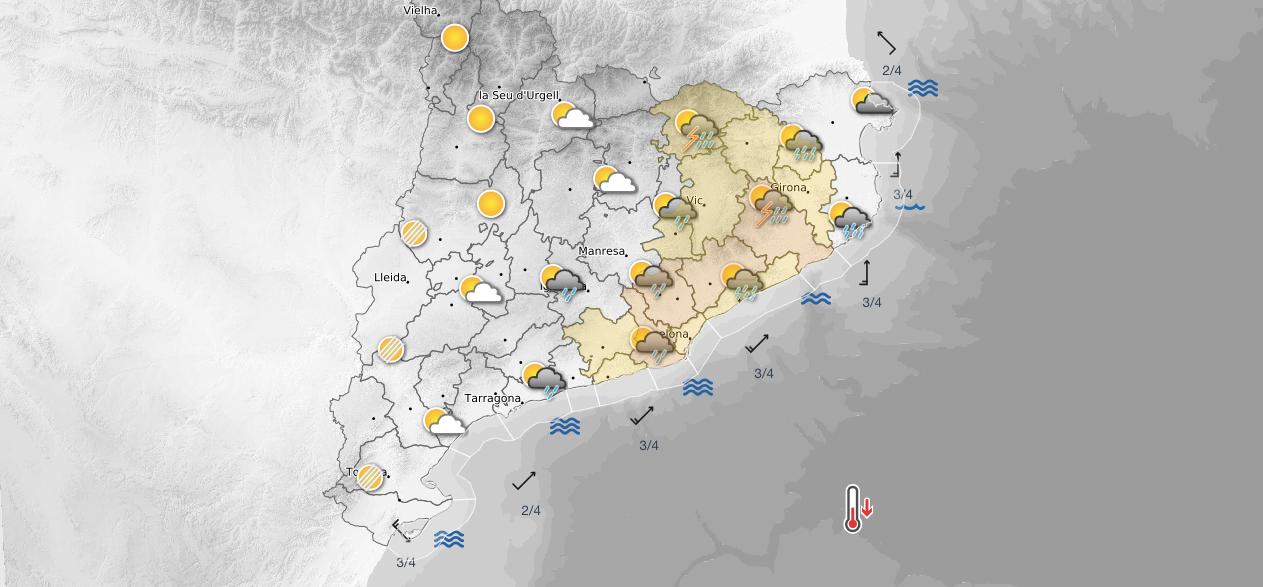 Previsió del temps per aquest dijous, 28 d'agost, a Sant Cugat FOTO: Meteocat
