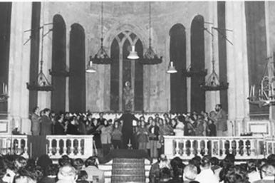 Concert de Nadal de la Coral Sant Cugat al Monestir l’any 1976. FOTO: Jaume Cifuentes