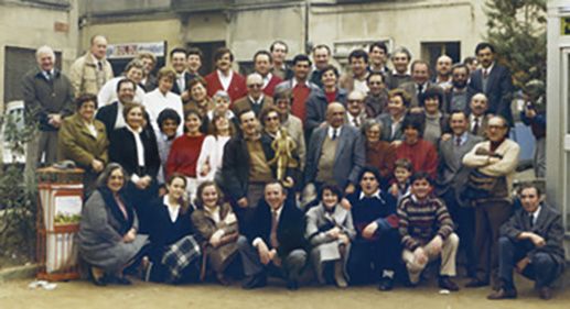 Homenatge al mestre Xavier Azqueta l’any 1985 de la Coral Sant Cugat. FOTO: Jaume Cifuentes