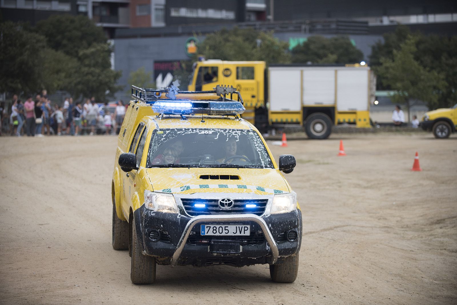 Circuit d'activitats amb ADF, Policia Local, Mossos d'Esquadra i Protecció Civil. FOTO: Bernat Millet.