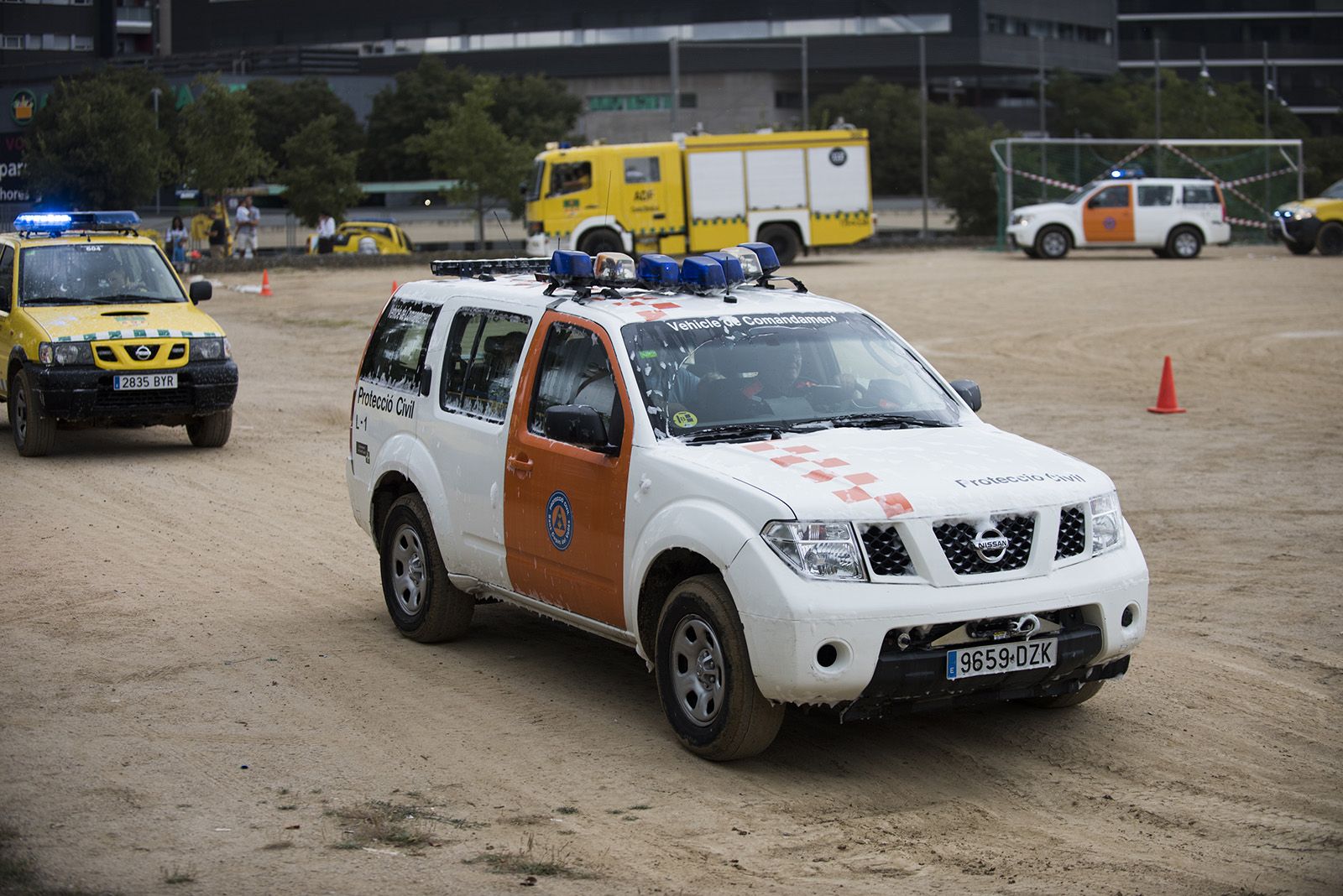 Circuit d'activitats amb ADF, Policia Local, Mossos d'Esquadra i Protecció Civil. FOTO: Bernat Millet.