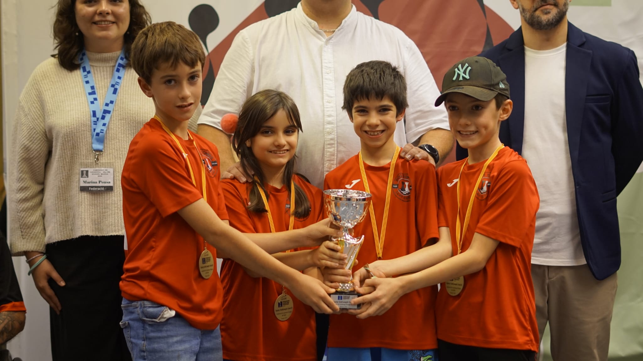 L'equip sub-10 del Club Escacs Dos Torres Sant Cugat que va guanyar el Campionat de Catalunya d'escacs per equips. FOTO: Cedida